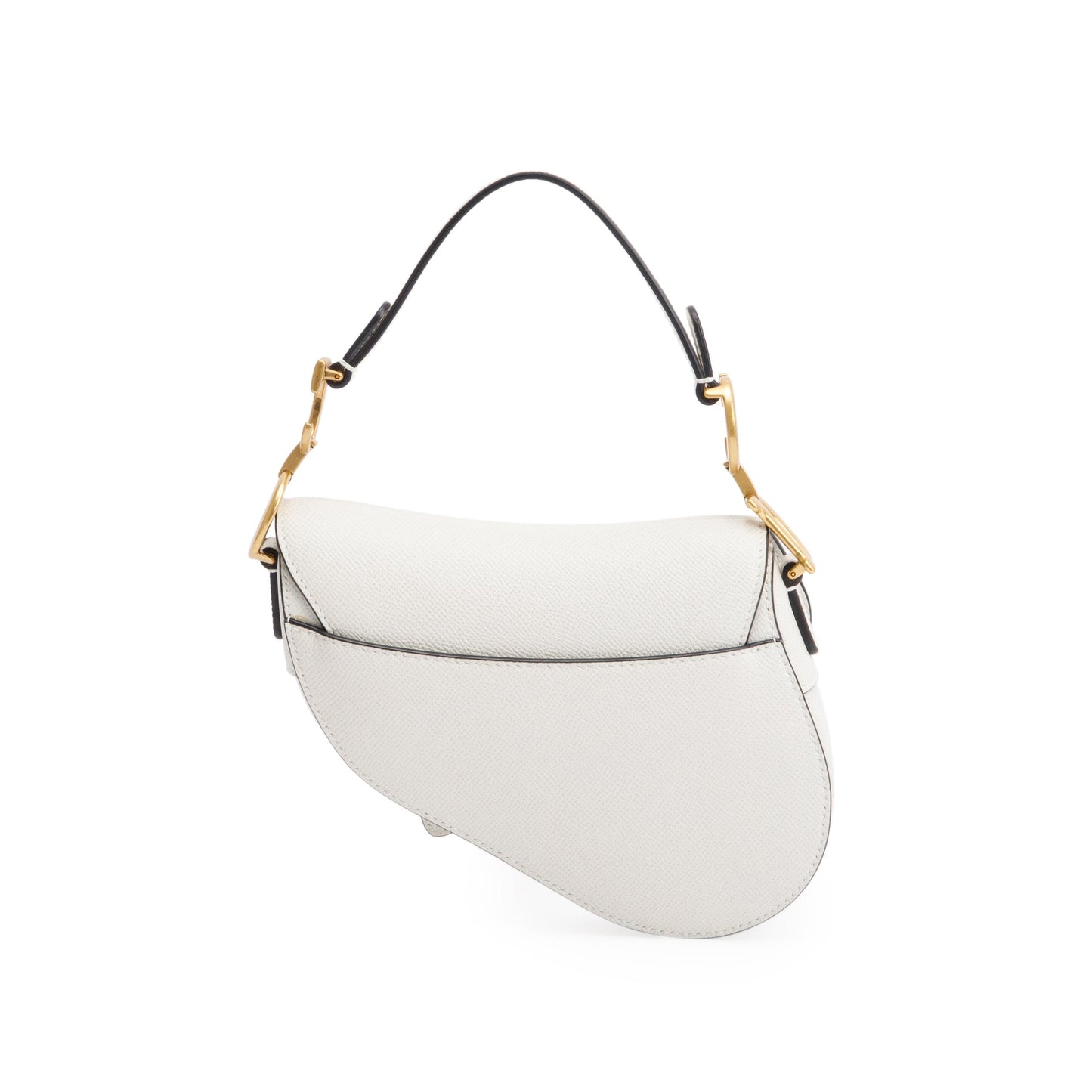Christian Dior 2021 White Calfskin Leather Mini Saddle Bag