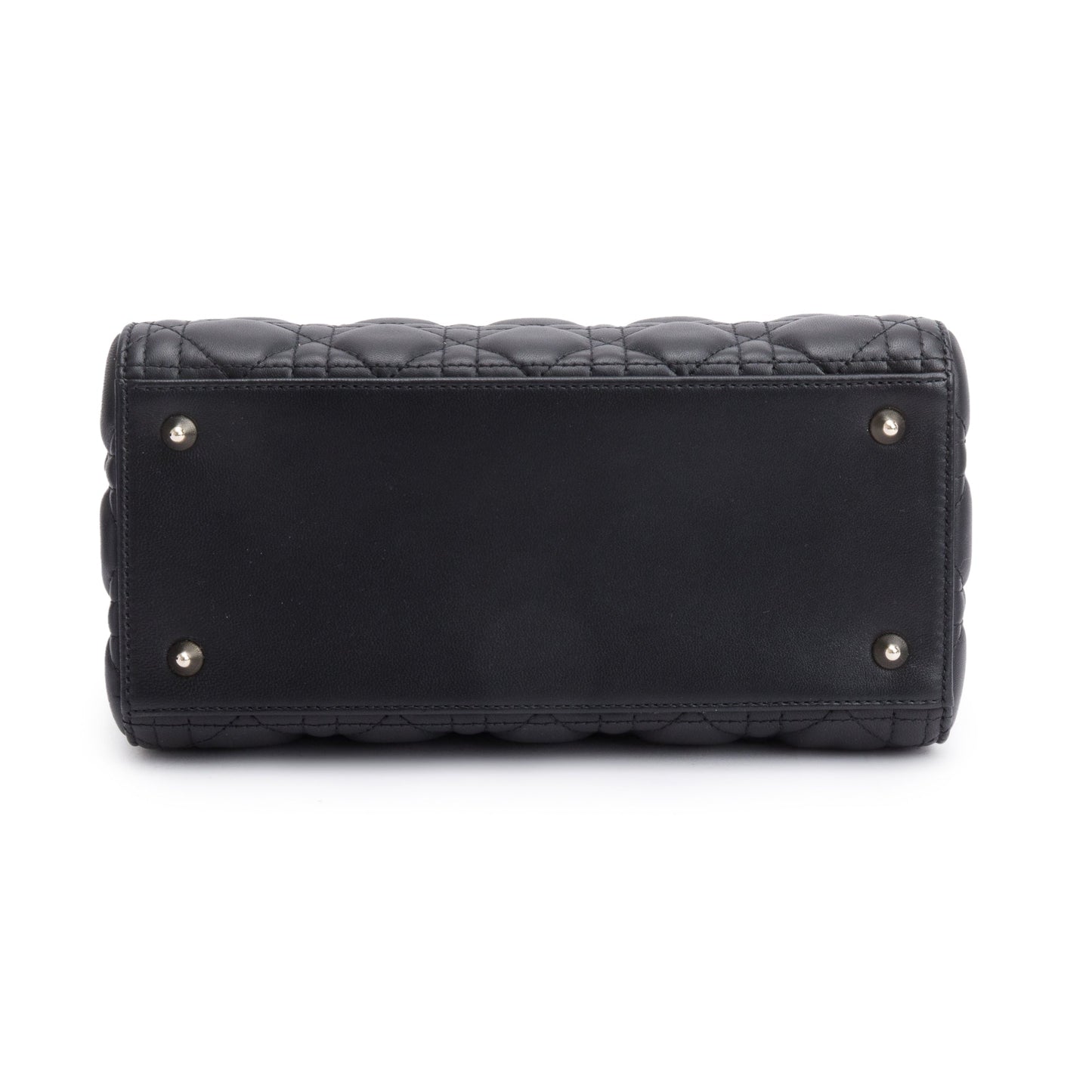 Christian Dior 2022 Black Cannage Lambskin Leather Medium Lady Dior Bag