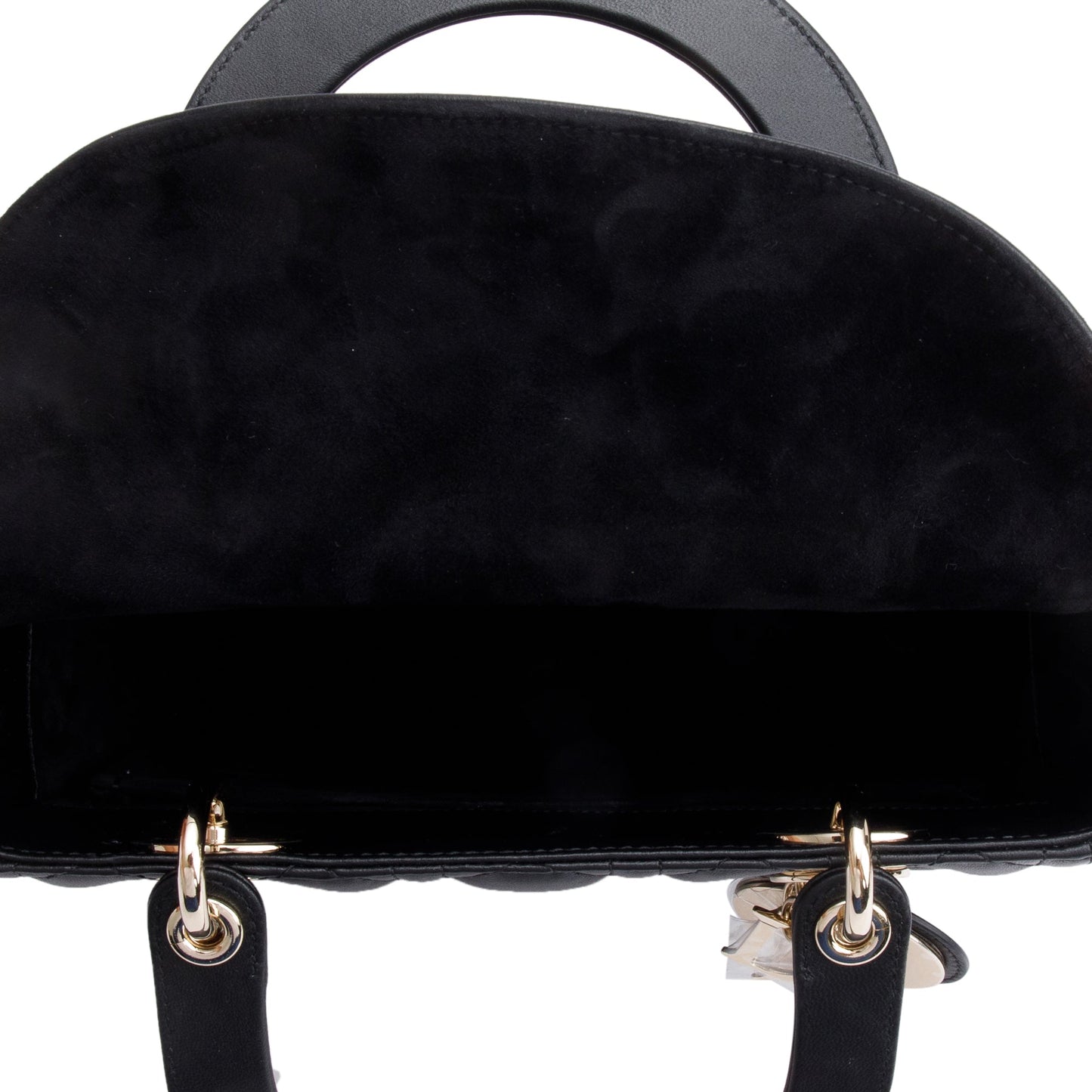 Christian Dior 2022 Black Cannage Lambskin Leather Medium Lady Dior Bag