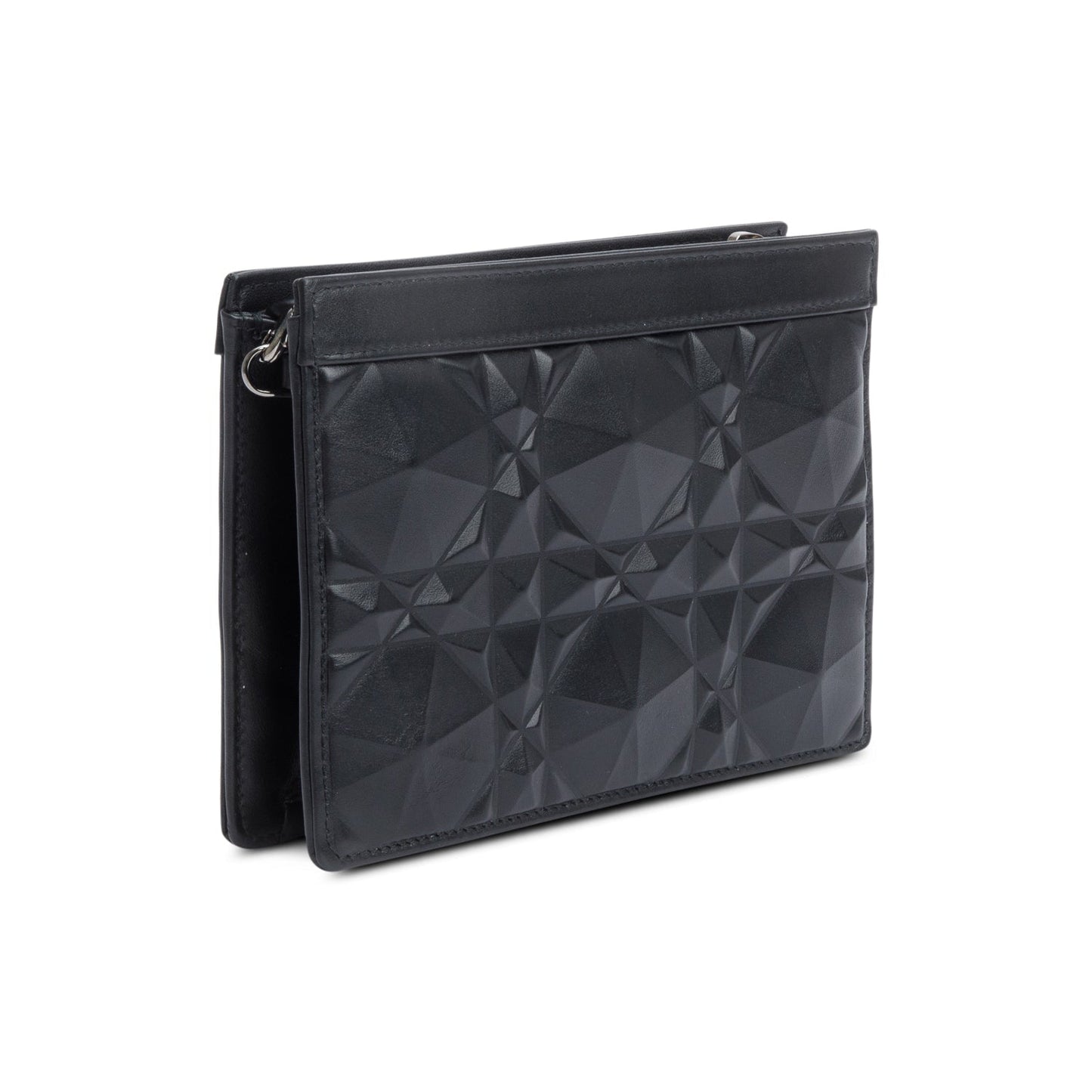Christian Dior 2022 Black Macrocannage Diamond Quilted Caro Pouch with Chain