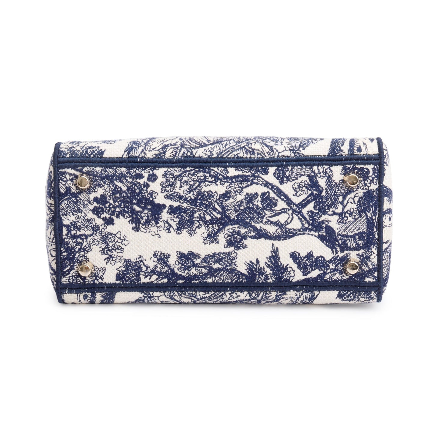 Christian Dior 2022 Blue Toile De Jouy Reverse Embroidery Medium Lady D-Lite Bag