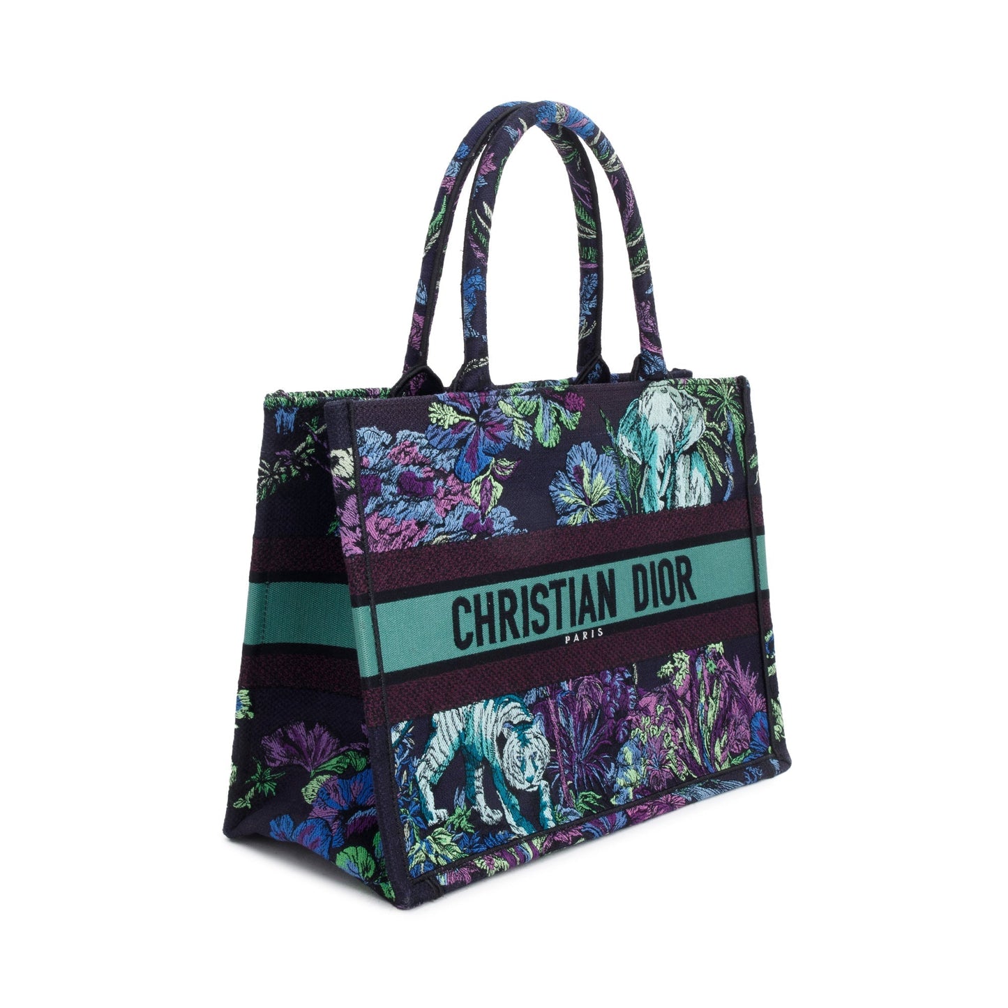 Christian Dior 2023 Medium Multicolor Toile de Jouy Voyage Embroidery Canvas Book Tote