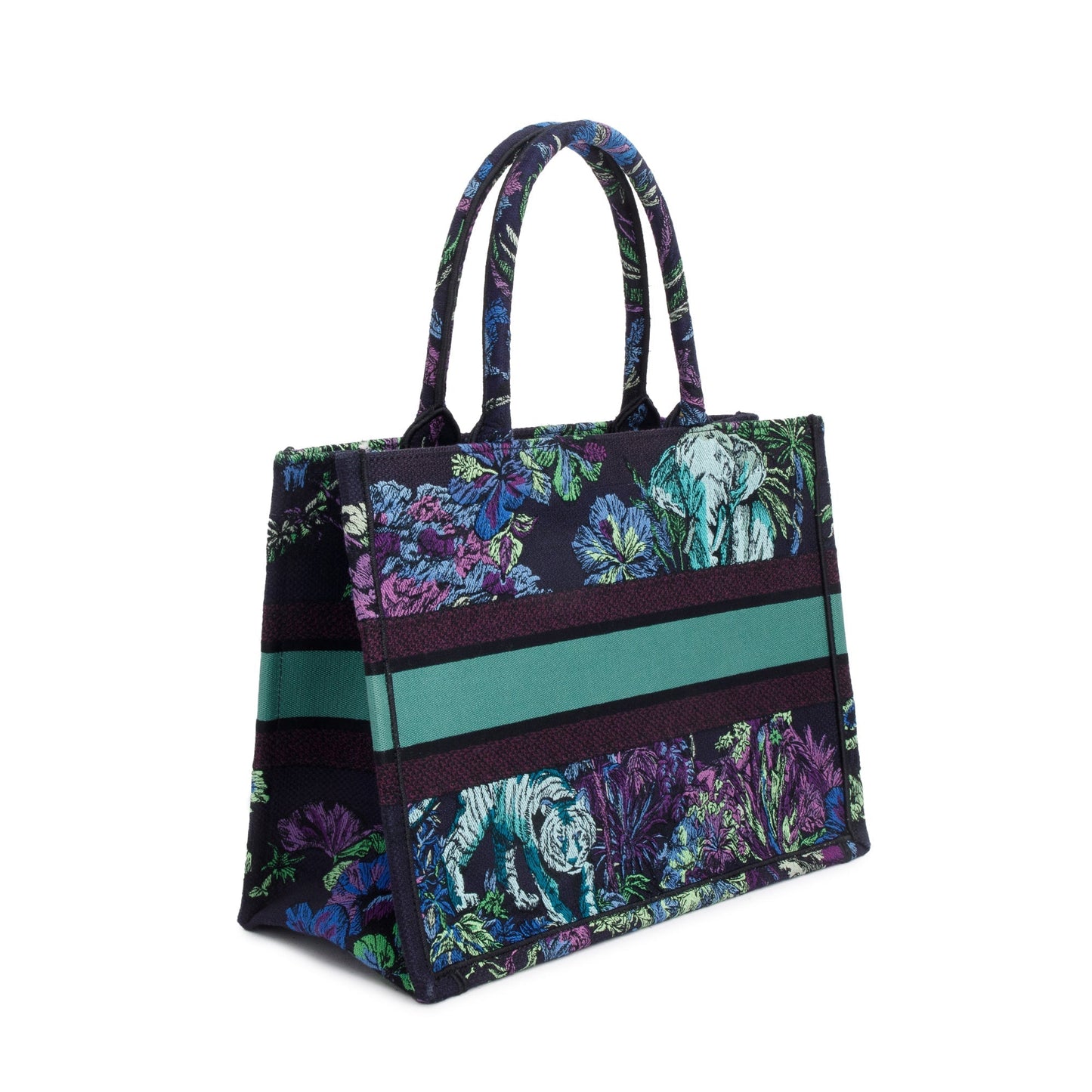 Christian Dior 2023 Medium Multicolor Toile de Jouy Voyage Embroidery Canvas Book Tote