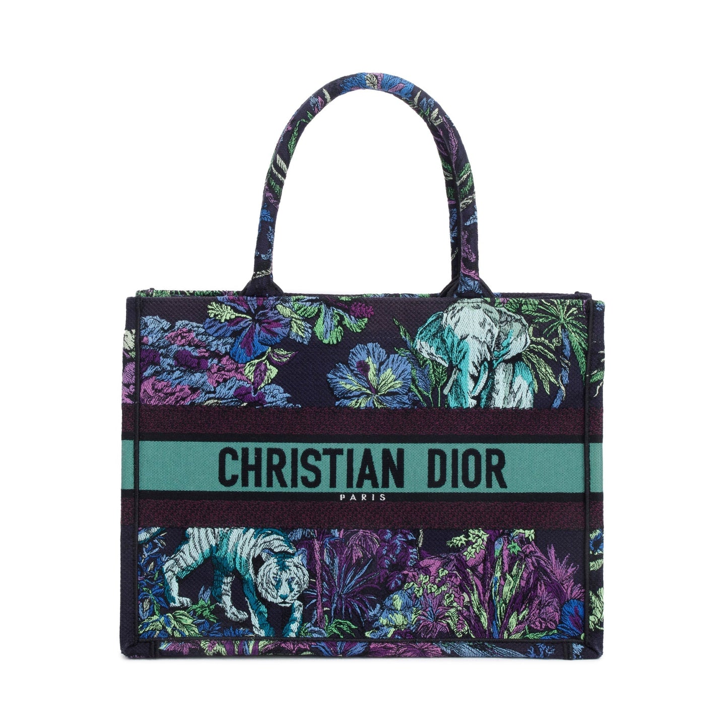 Christian Dior 2023 Medium Multicolor Toile de Jouy Voyage Embroidery Canvas Book Tote