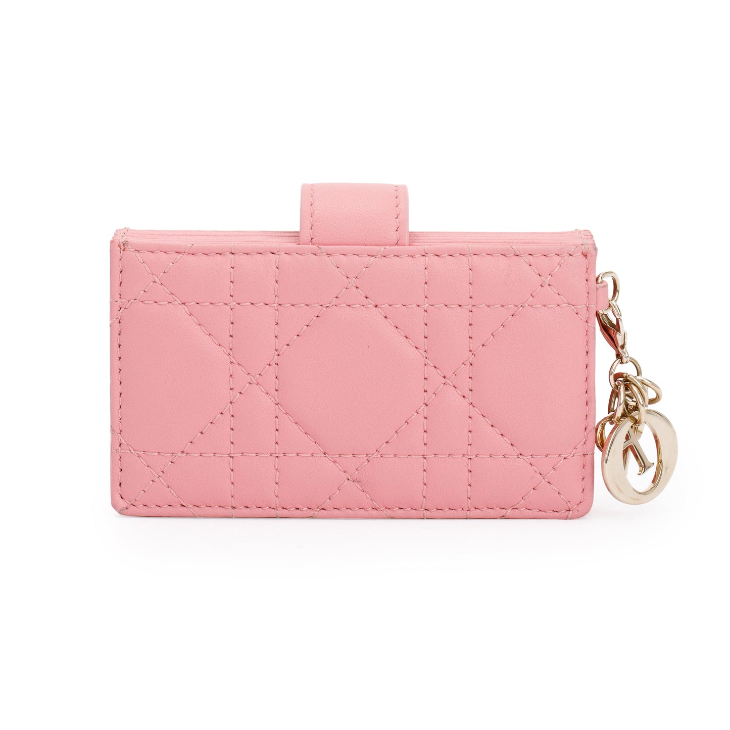 Christian Dior 2023 Pink Cannage Lambskin Leather Lady Dior 5-Gusset Card Holder