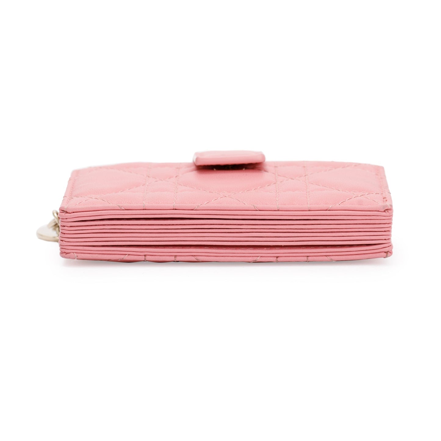 Christian Dior 2023 Pink Cannage Lambskin Leather Lady Dior 5-Gusset Card Holder