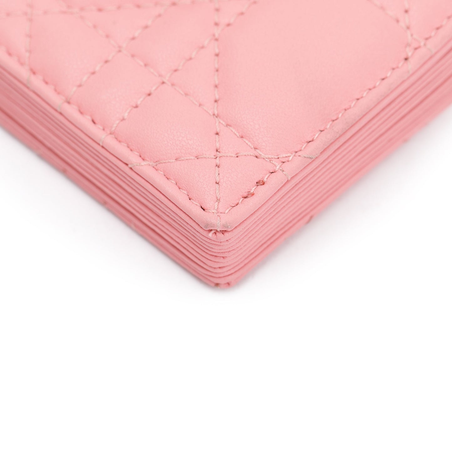 Christian Dior 2023 Pink Cannage Lambskin Leather Lady Dior 5-Gusset Card Holder