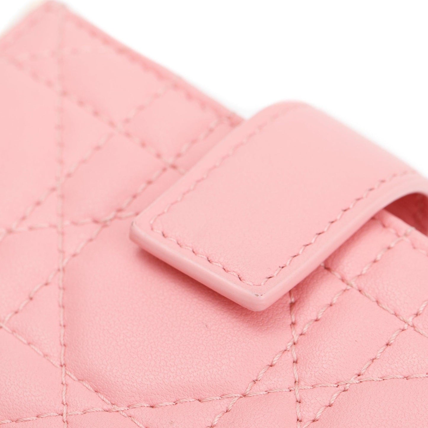 Christian Dior 2023 Pink Cannage Lambskin Leather Lady Dior 5-Gusset Card Holder