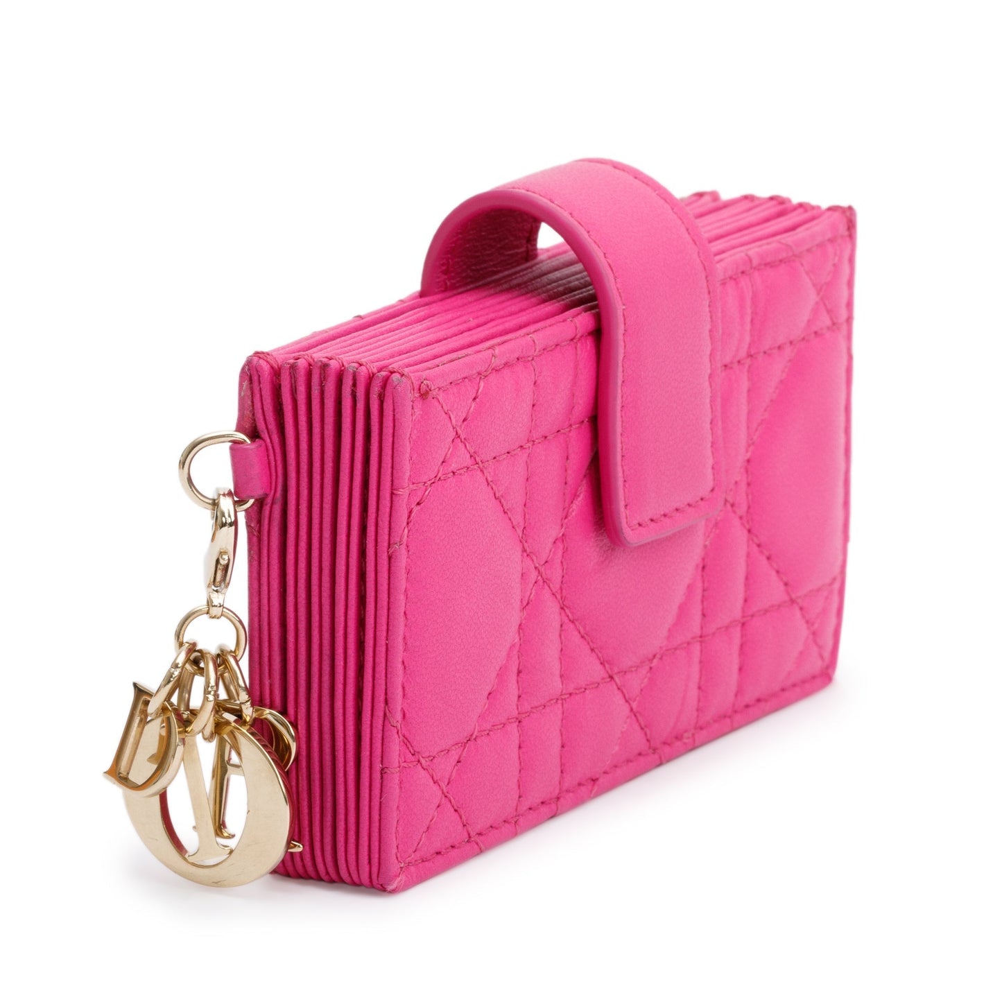 Christian Dior 2023 Pink Cannage Leather Lady Dior Jasmin Card Holder