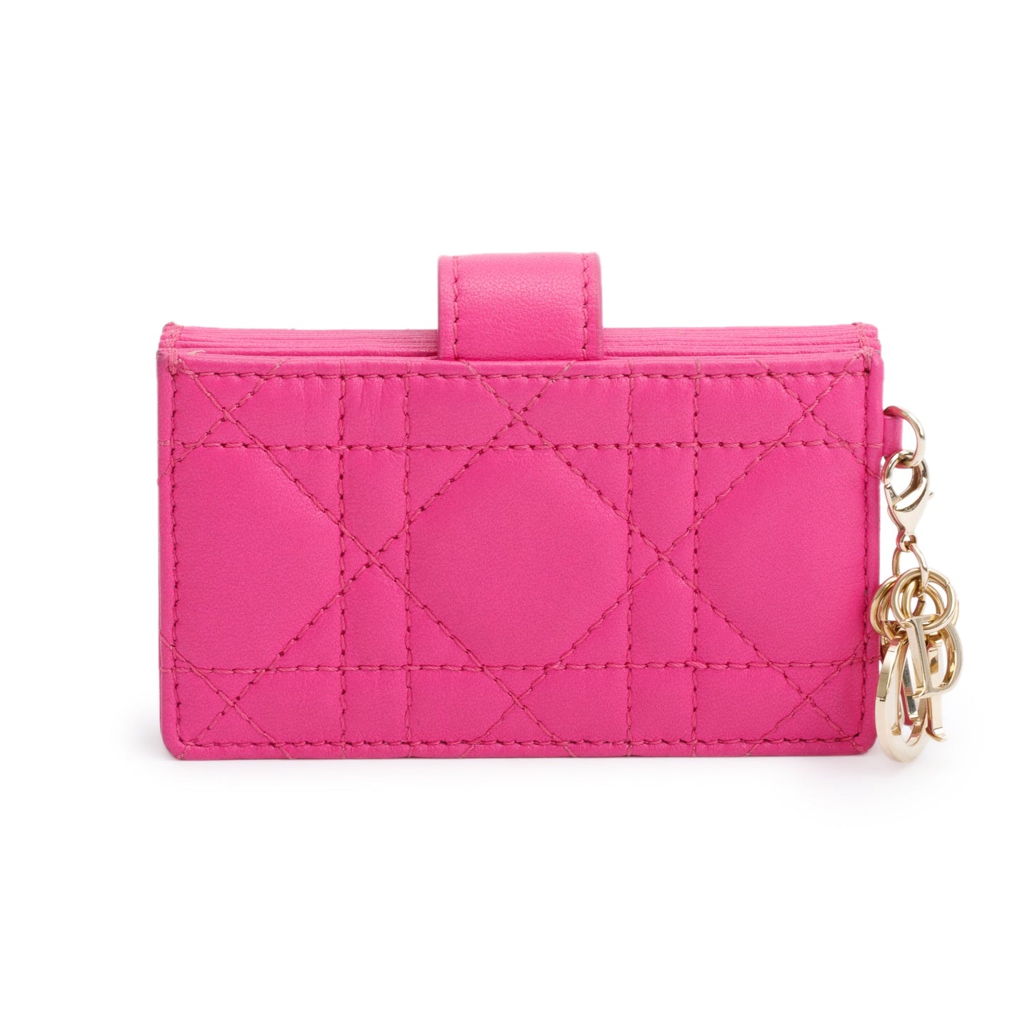 Christian Dior 2023 Pink Cannage Leather Lady Dior Jasmin Card Holder