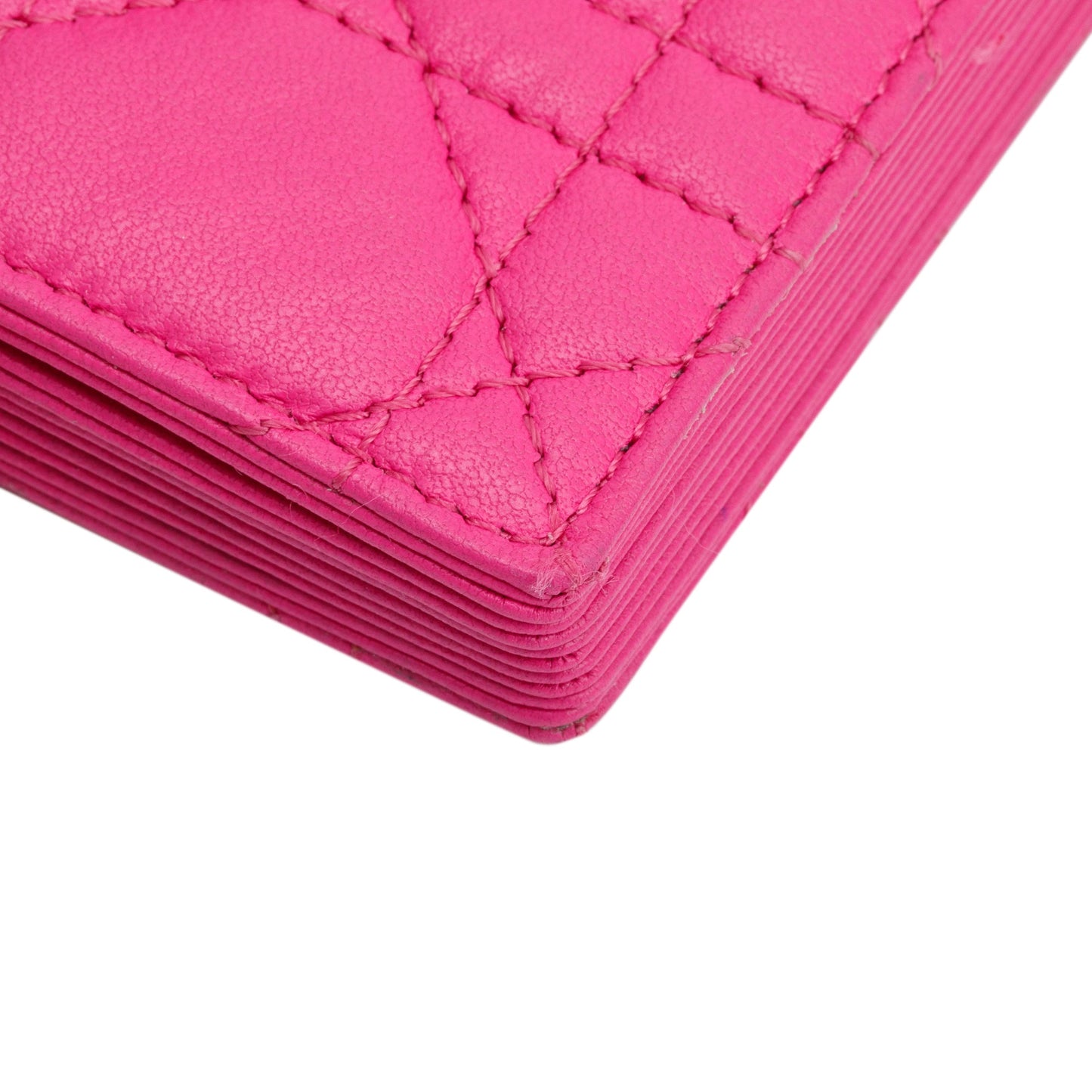 Christian Dior 2023 Pink Cannage Leather Lady Dior Jasmin Card Holder