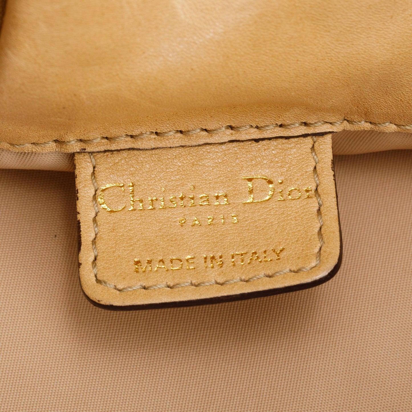 Christian Dior Beige Calfskin Leather Soft Babe Handle Bag