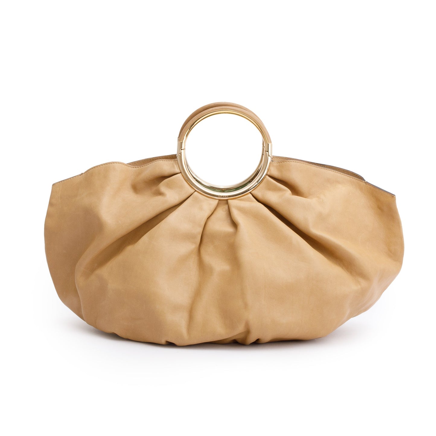Christian Dior Beige Calfskin Leather Soft Babe Handle Bag