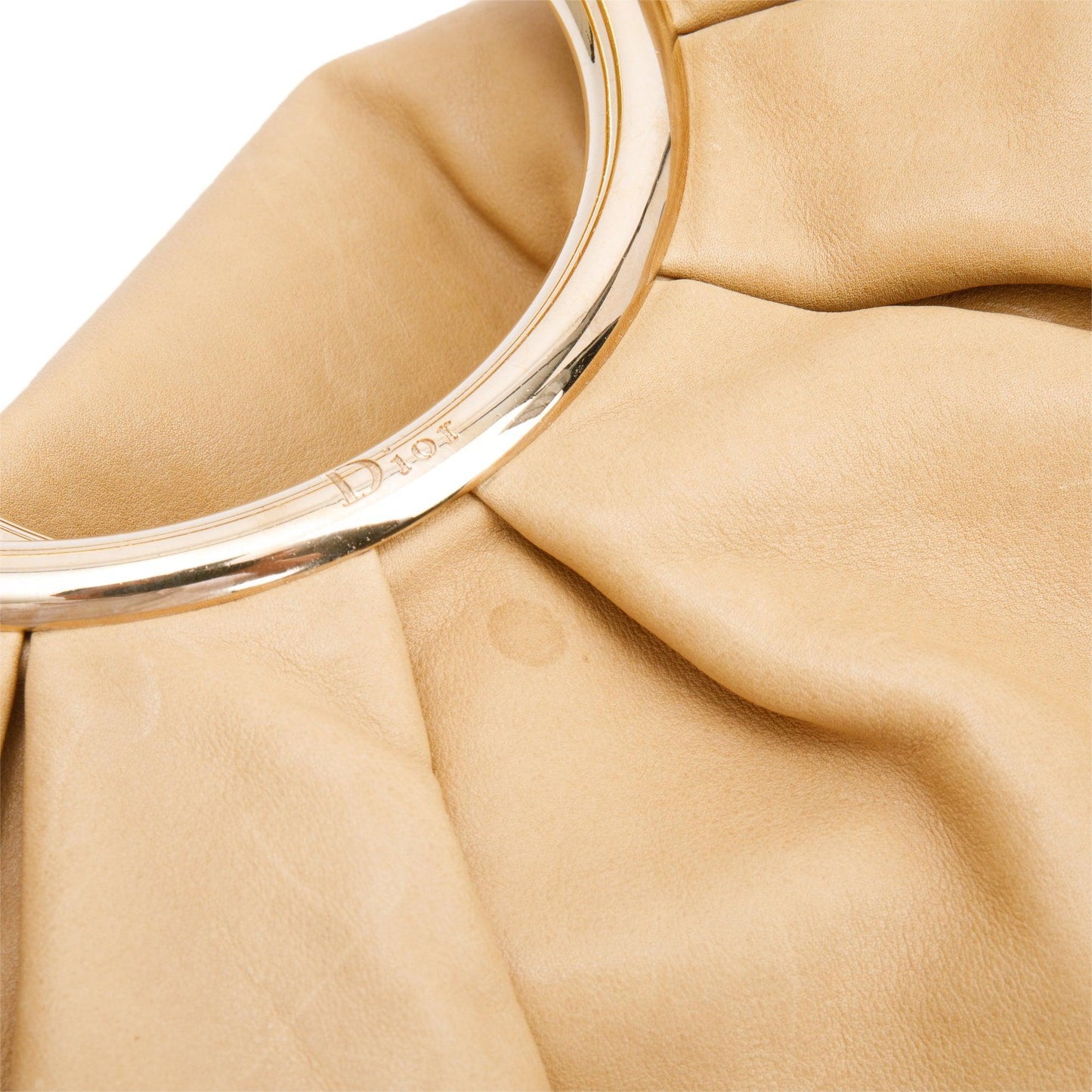 Christian Dior Beige Calfskin Leather Soft Babe Handle Bag