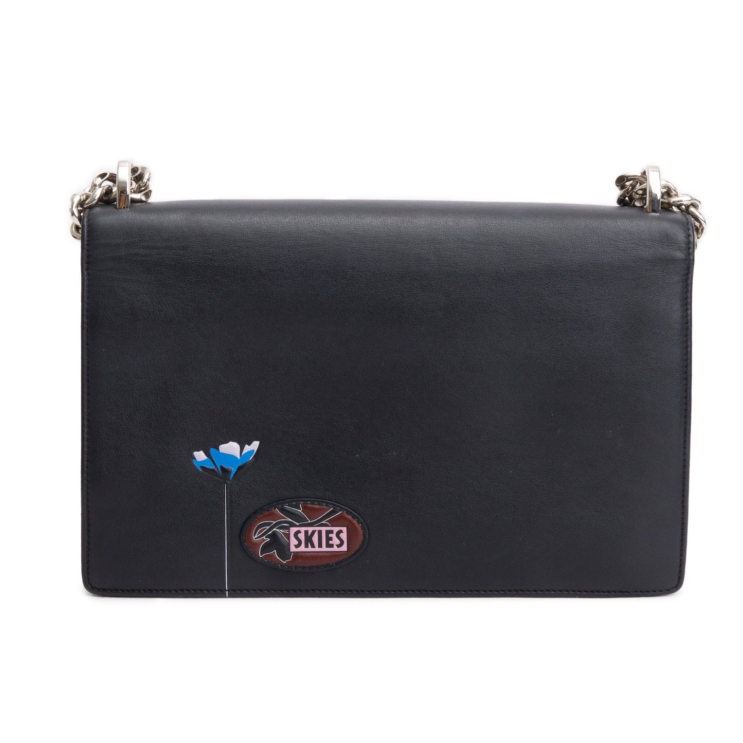 Christian Dior Black Calfskin Leather Paradise Diorama Flap Bag