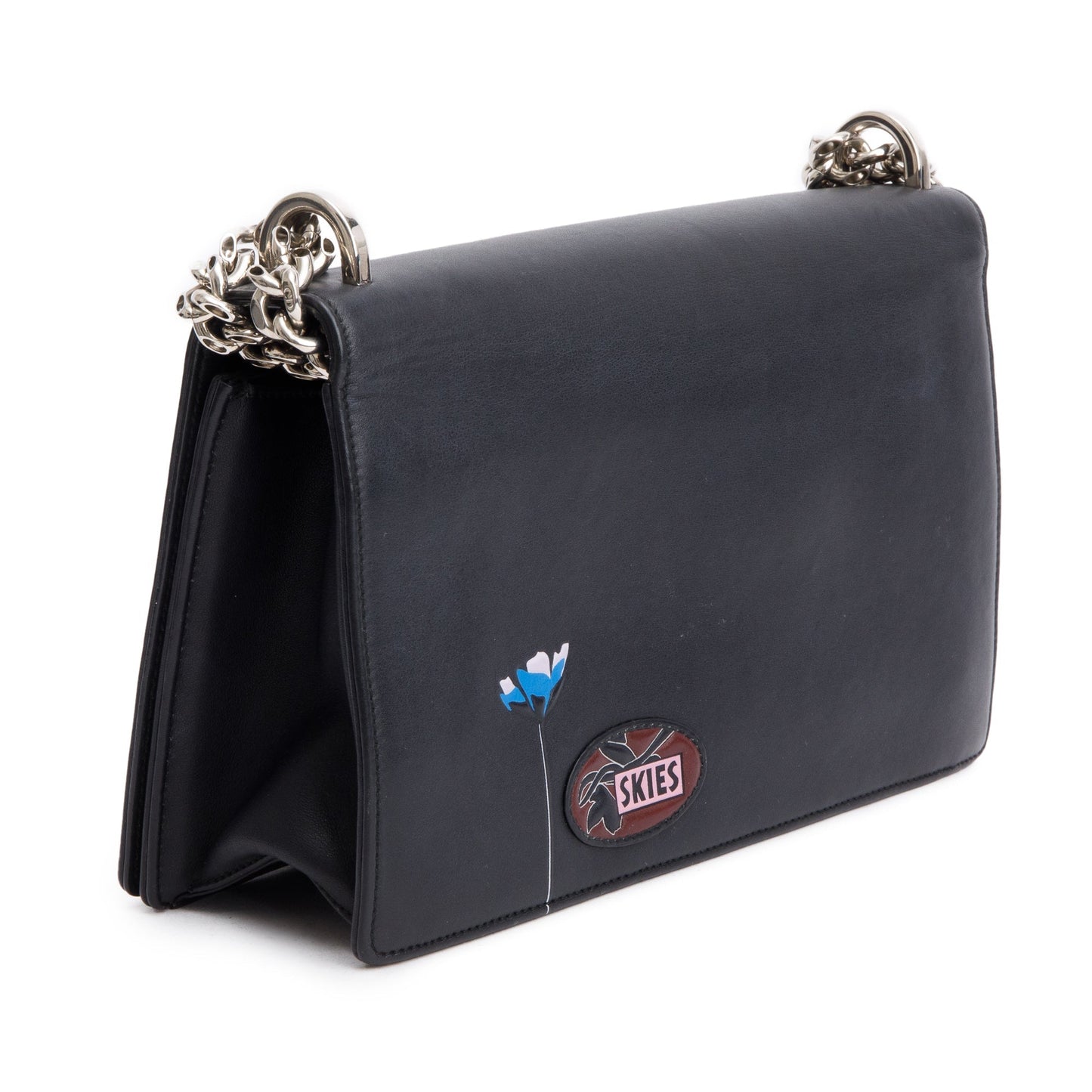 Christian Dior Black Calfskin Leather Paradise Diorama Flap Bag