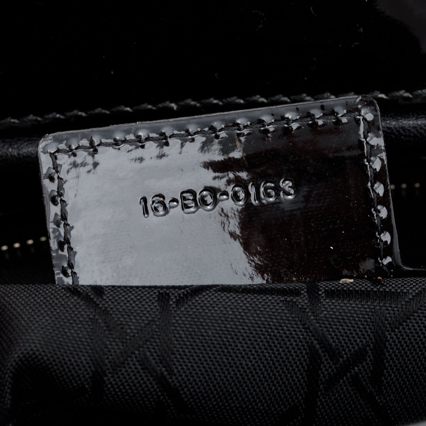 Christian Dior Black Cannage Patent Leather Large Lady Dior Bag