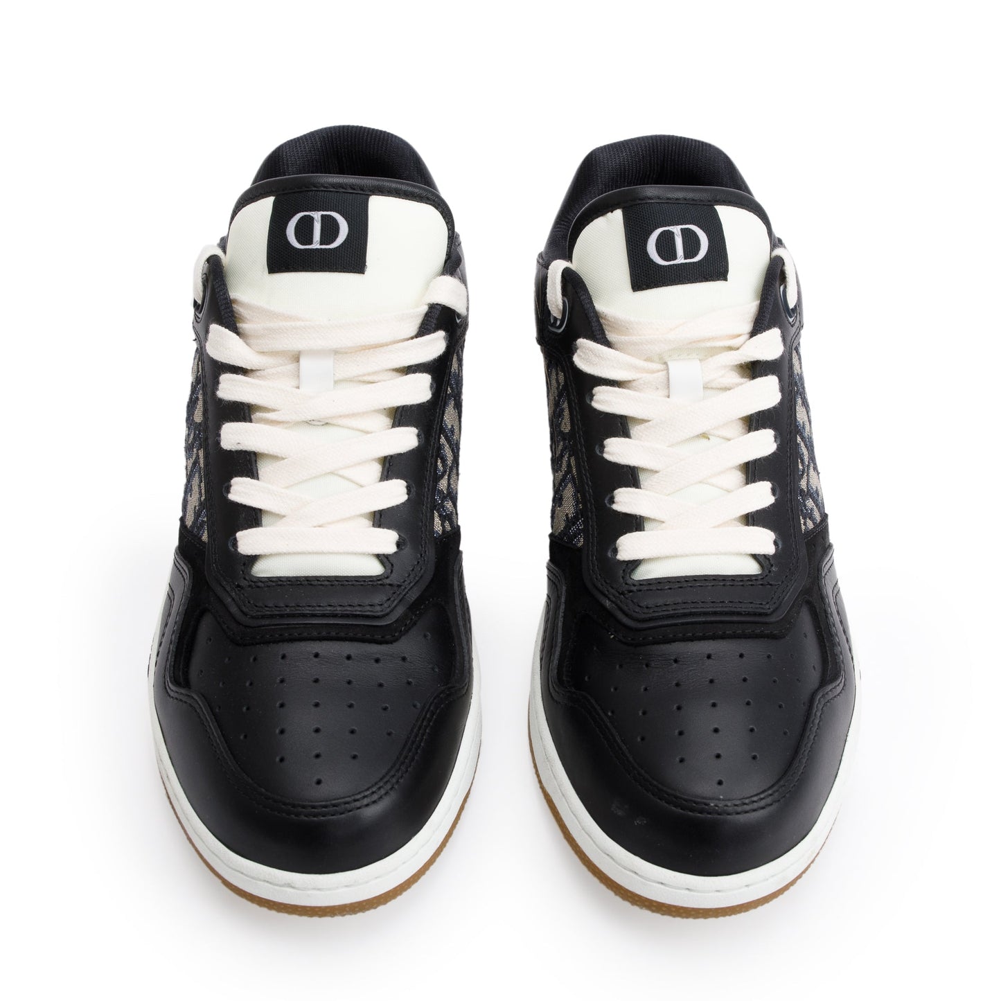 Christian Dior Black Leather Oblique Jacquard B27 Sneakers, Size 42