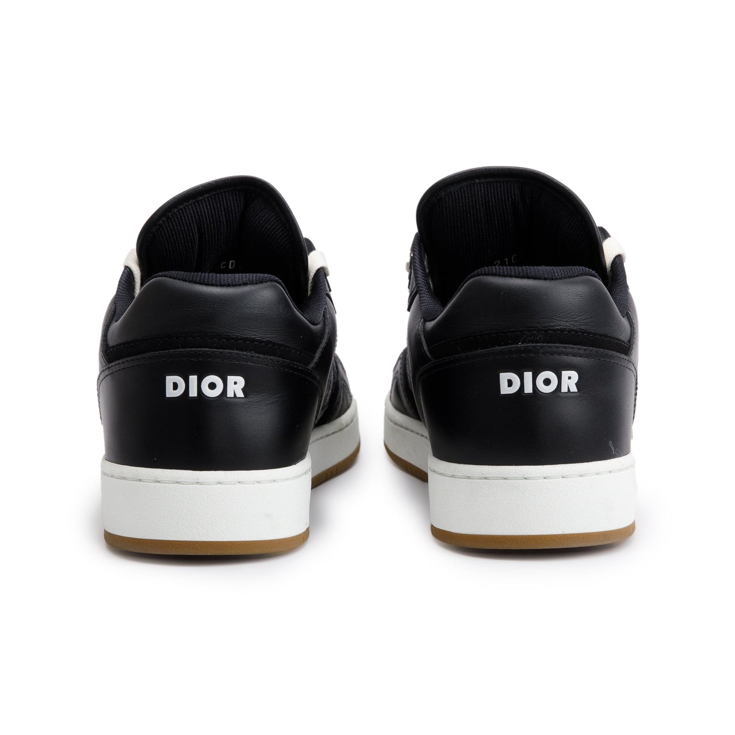 Christian Dior Black Leather Oblique Jacquard B27 Sneakers, Size 42