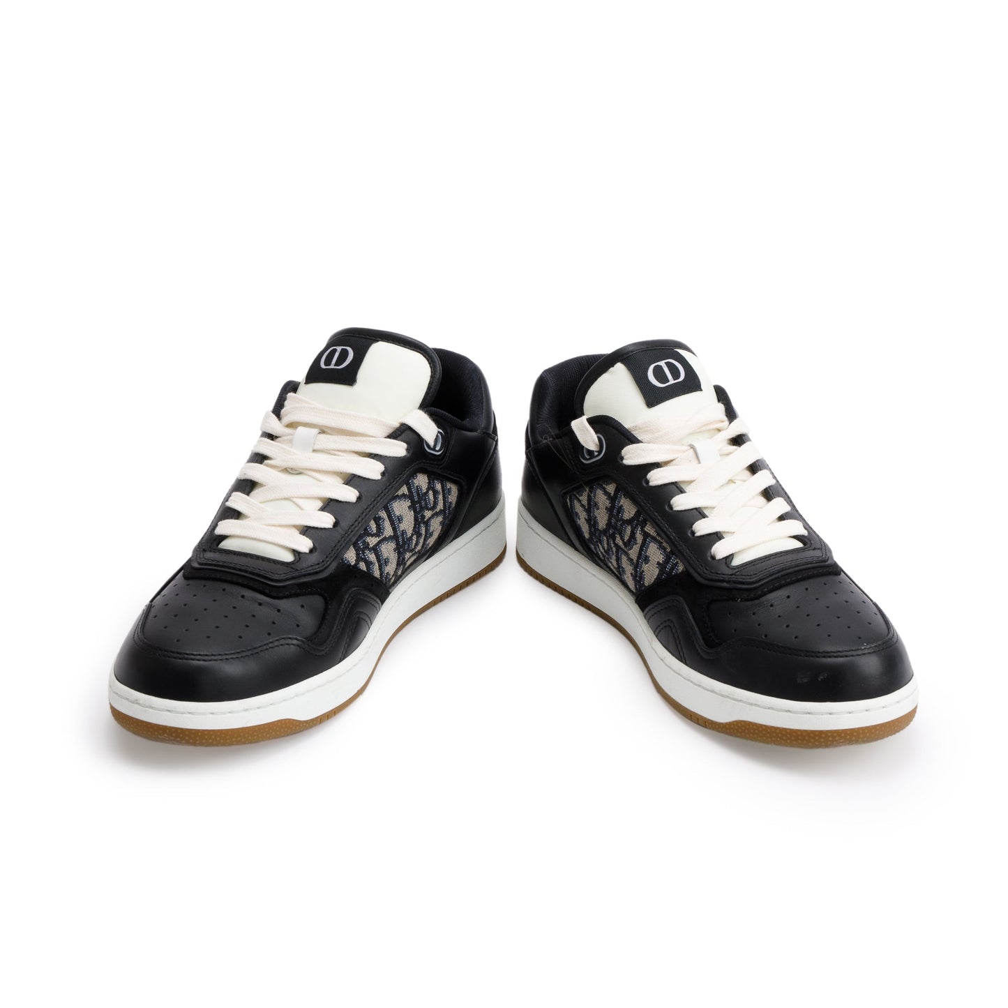 Christian Dior Black Leather Oblique Jacquard B27 Sneakers, Size 42