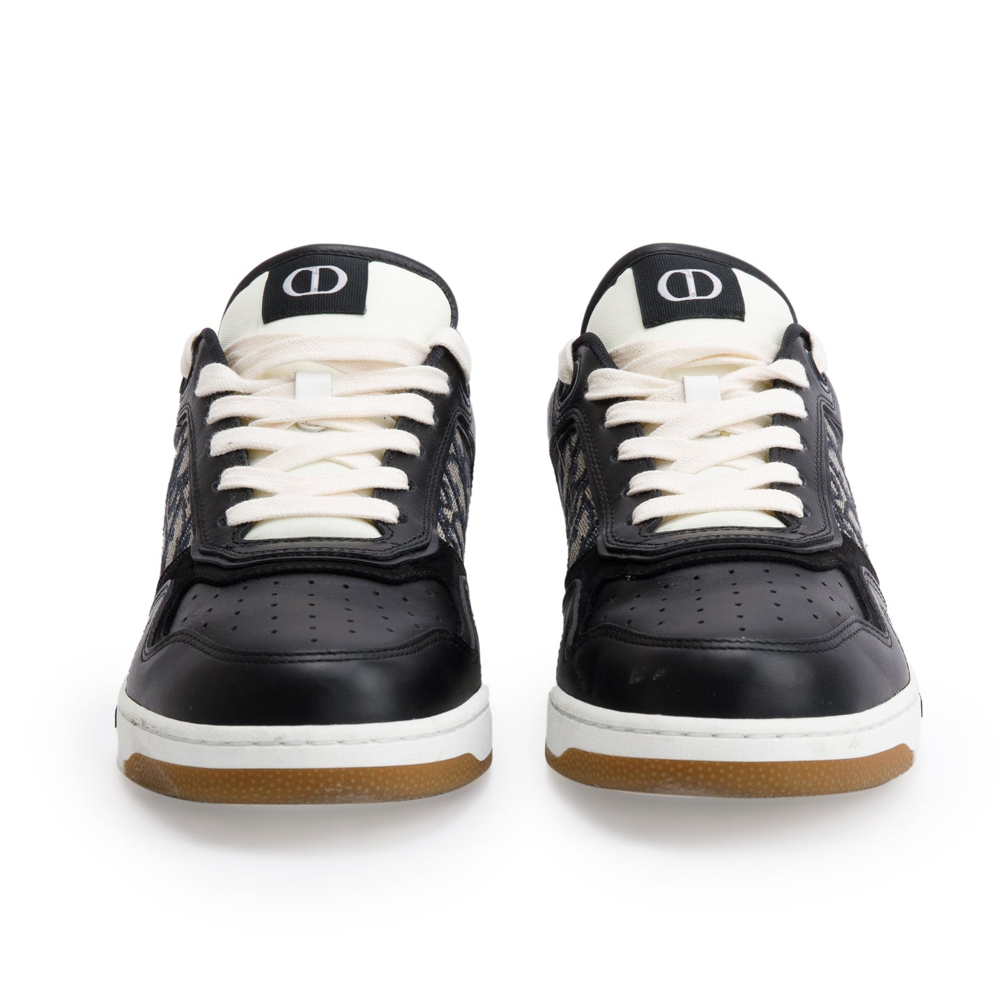 Christian Dior Black Leather Oblique Jacquard B27 Sneakers, Size 42