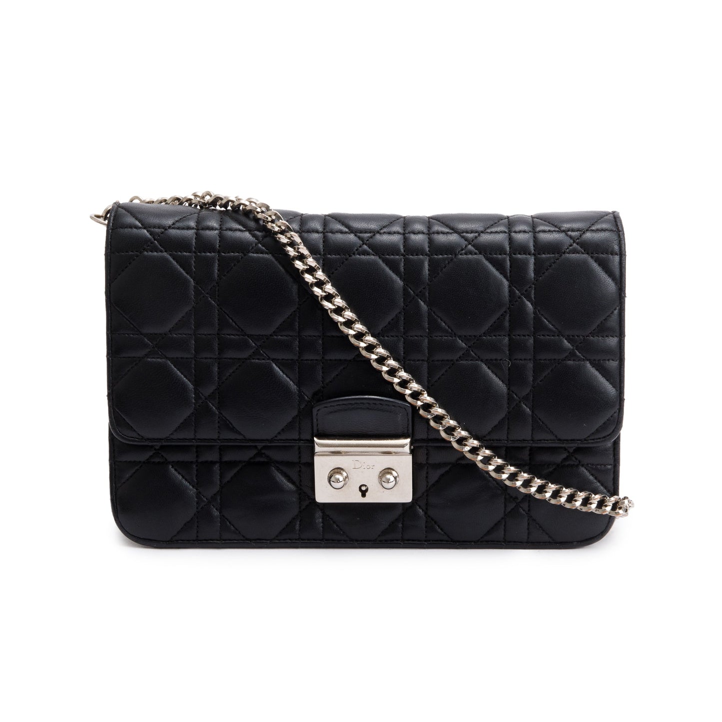 Christian Dior Black Leather Small Cannage Miss Dior Bag