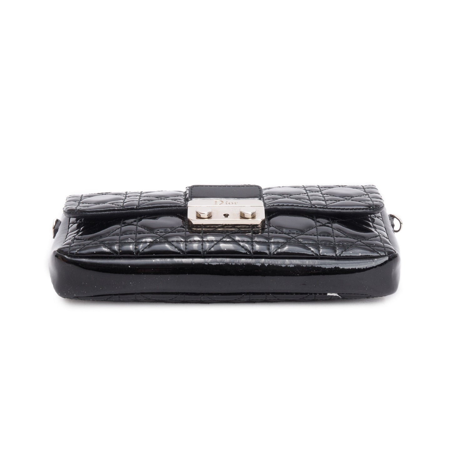 Christian Dior Black Patent Cannage Miss Dior Promenade Pouch