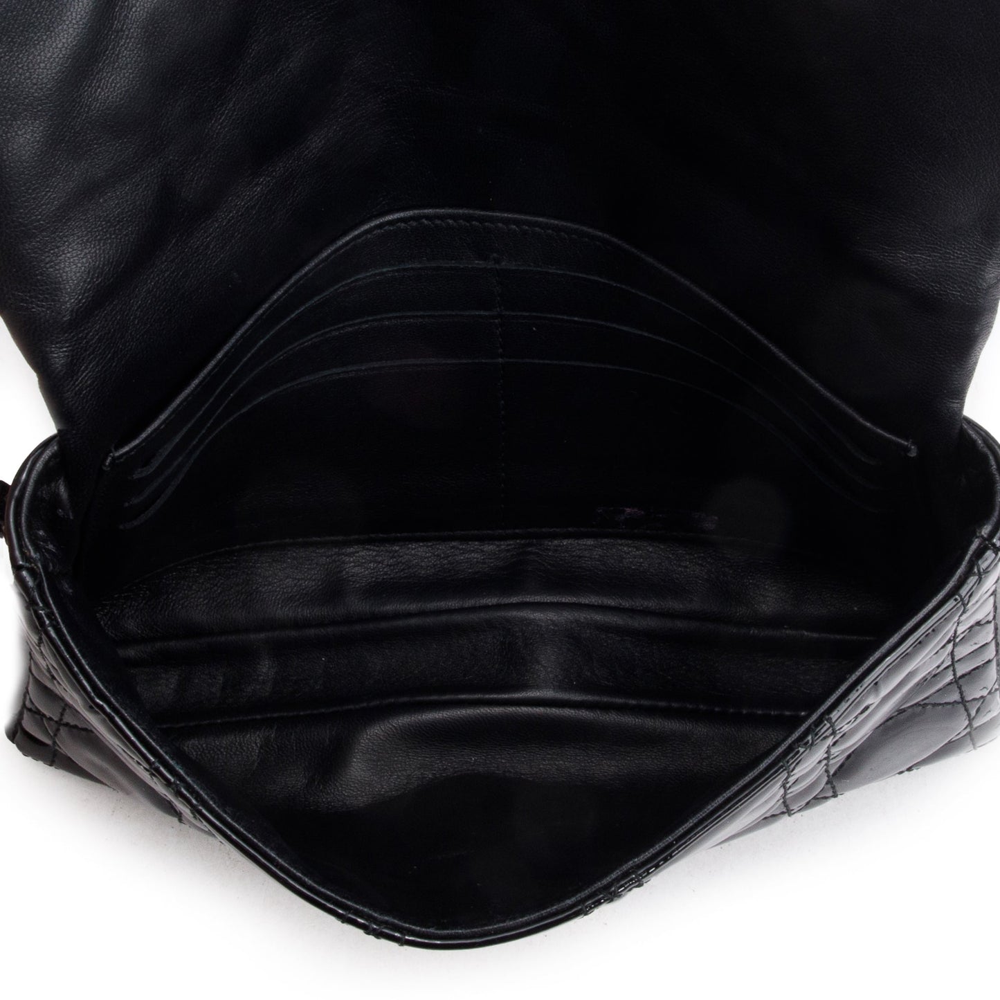 Christian Dior Black Patent Cannage Miss Dior Promenade Pouch