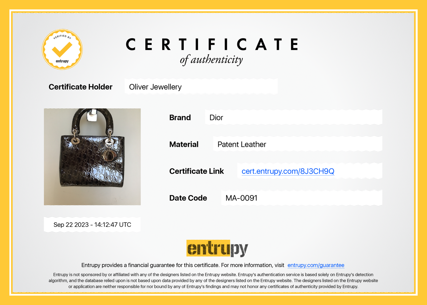 Christian Dior Black Ultimate Embossed Patent Leather Medium Lady Dior Bag
