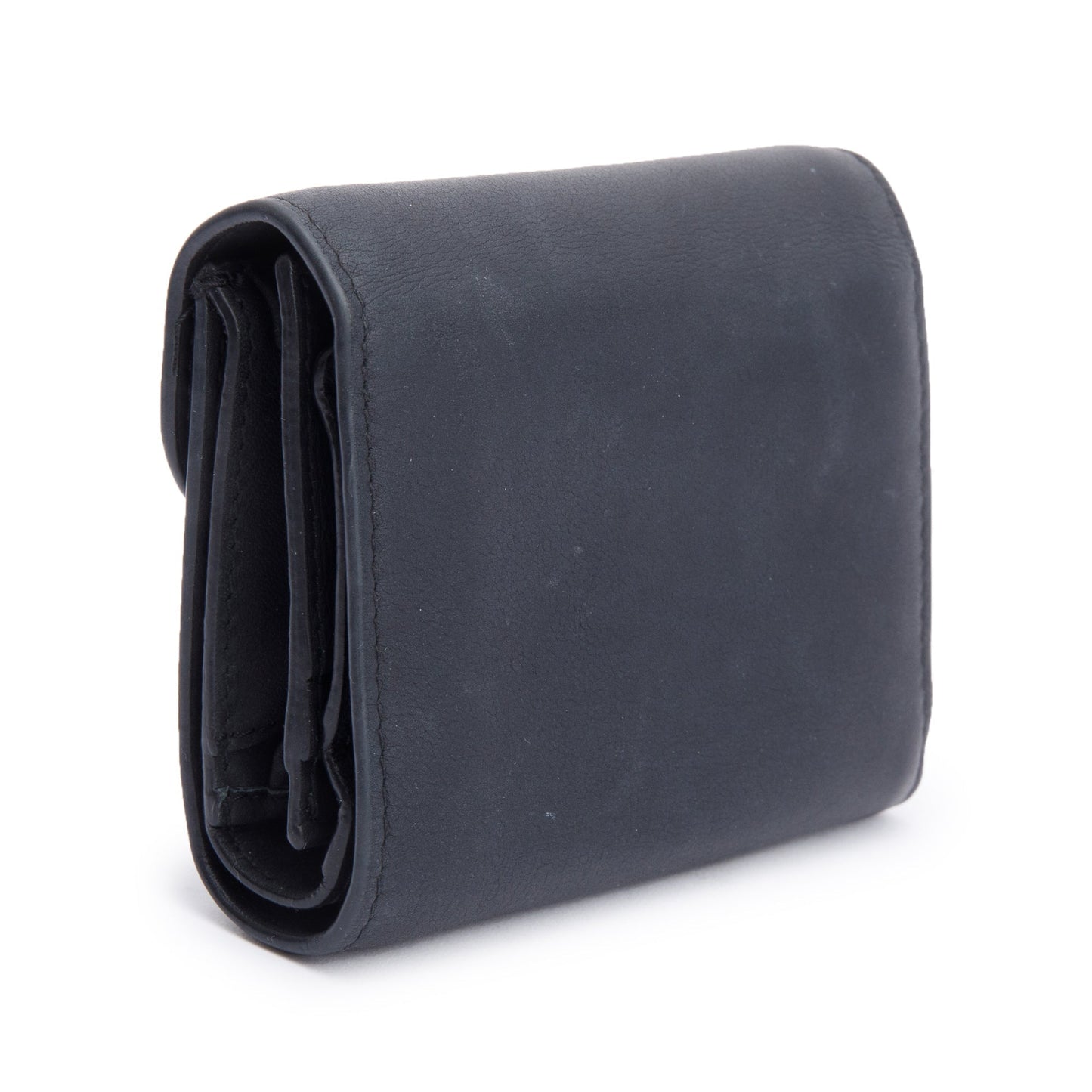 Christian Dior Black Ultra Matte Leather Saddle Lotus Wallet