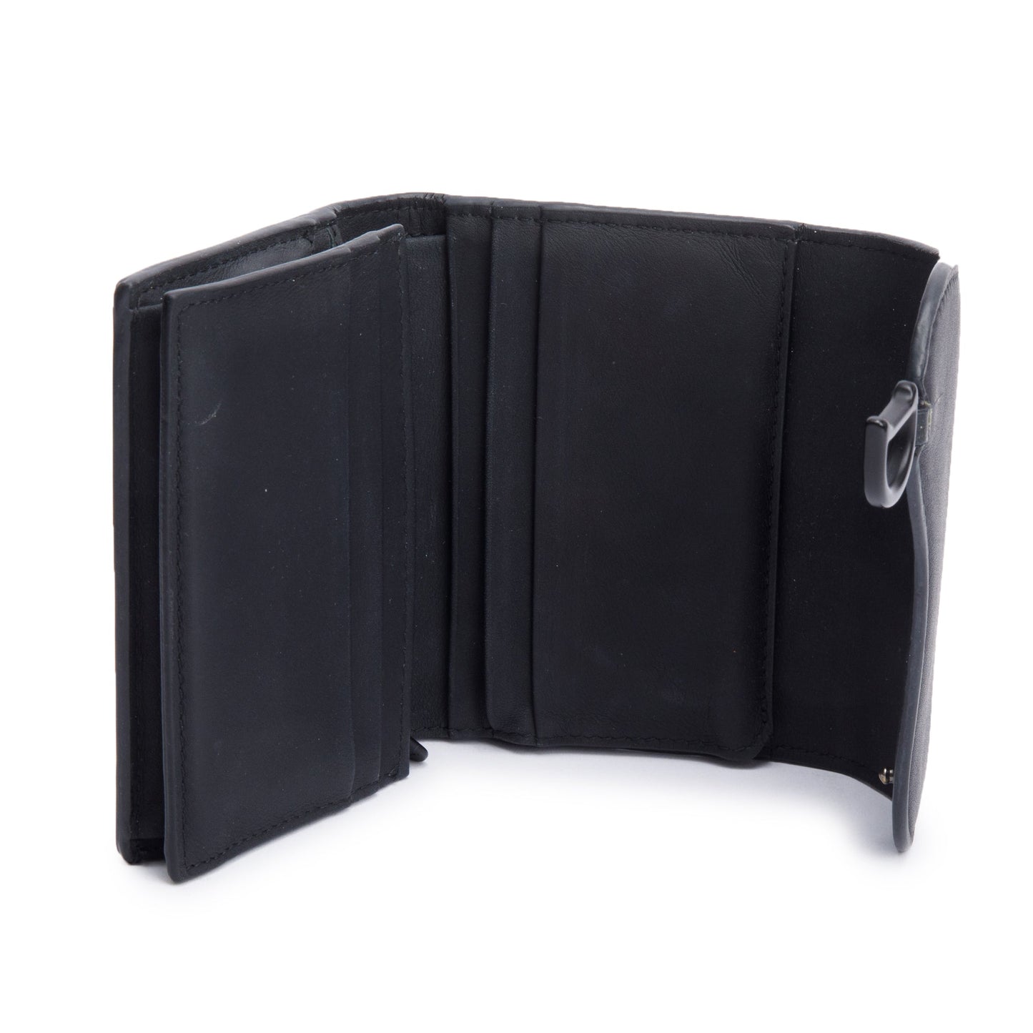 Christian Dior Black Ultra Matte Leather Saddle Lotus Wallet