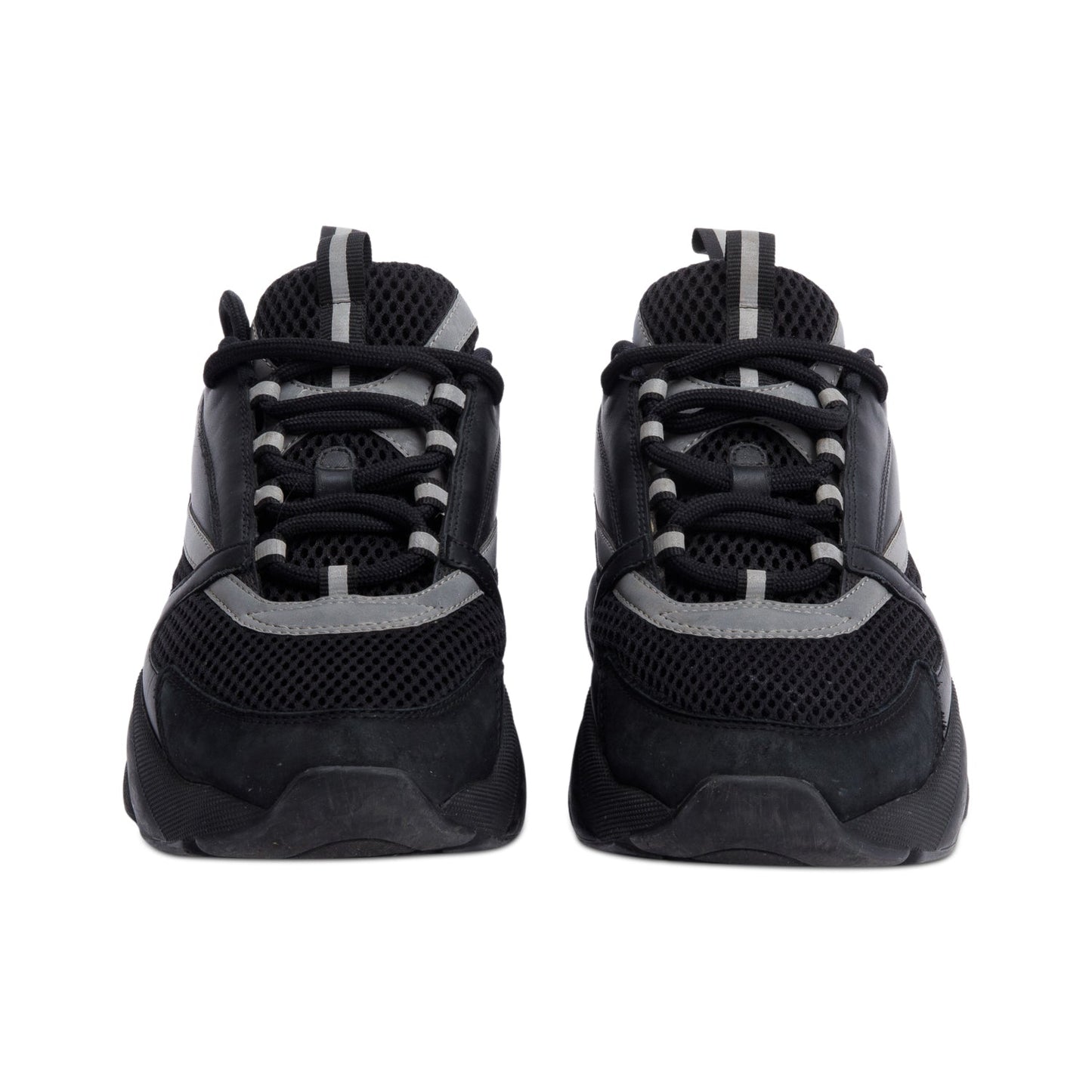 Christian Dior Black/Grey Mesh Technical Fabric B22 Sneakers, Size 42