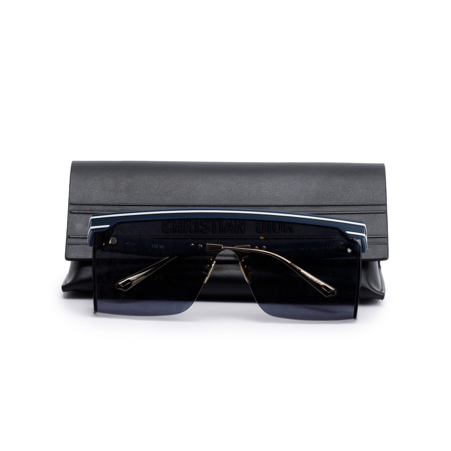 Christian Dior Blue Oblique DiorClub M1U Shield Mask Sunglasses