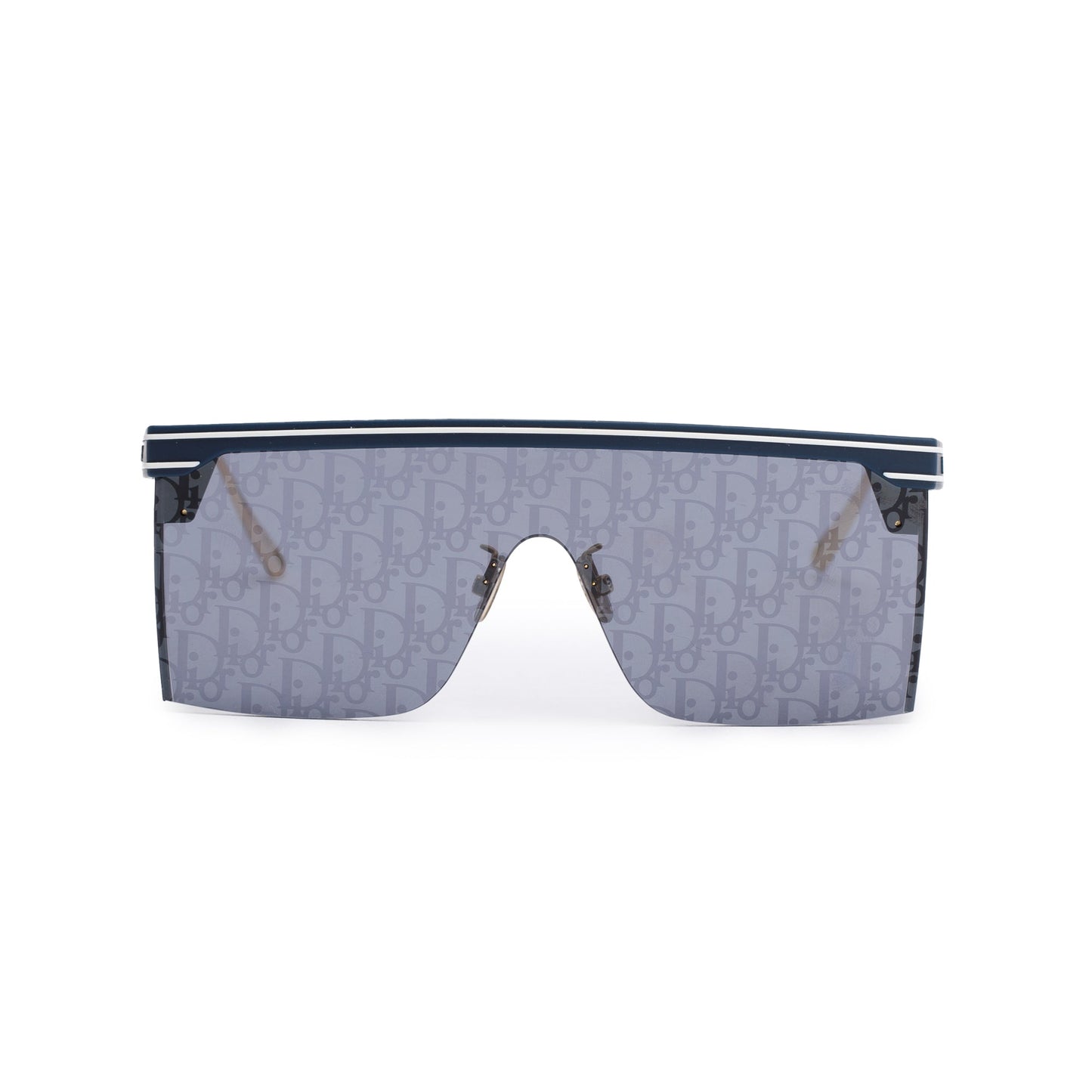 Christian Dior Blue Oblique DiorClub M1U Shield Mask Sunglasses