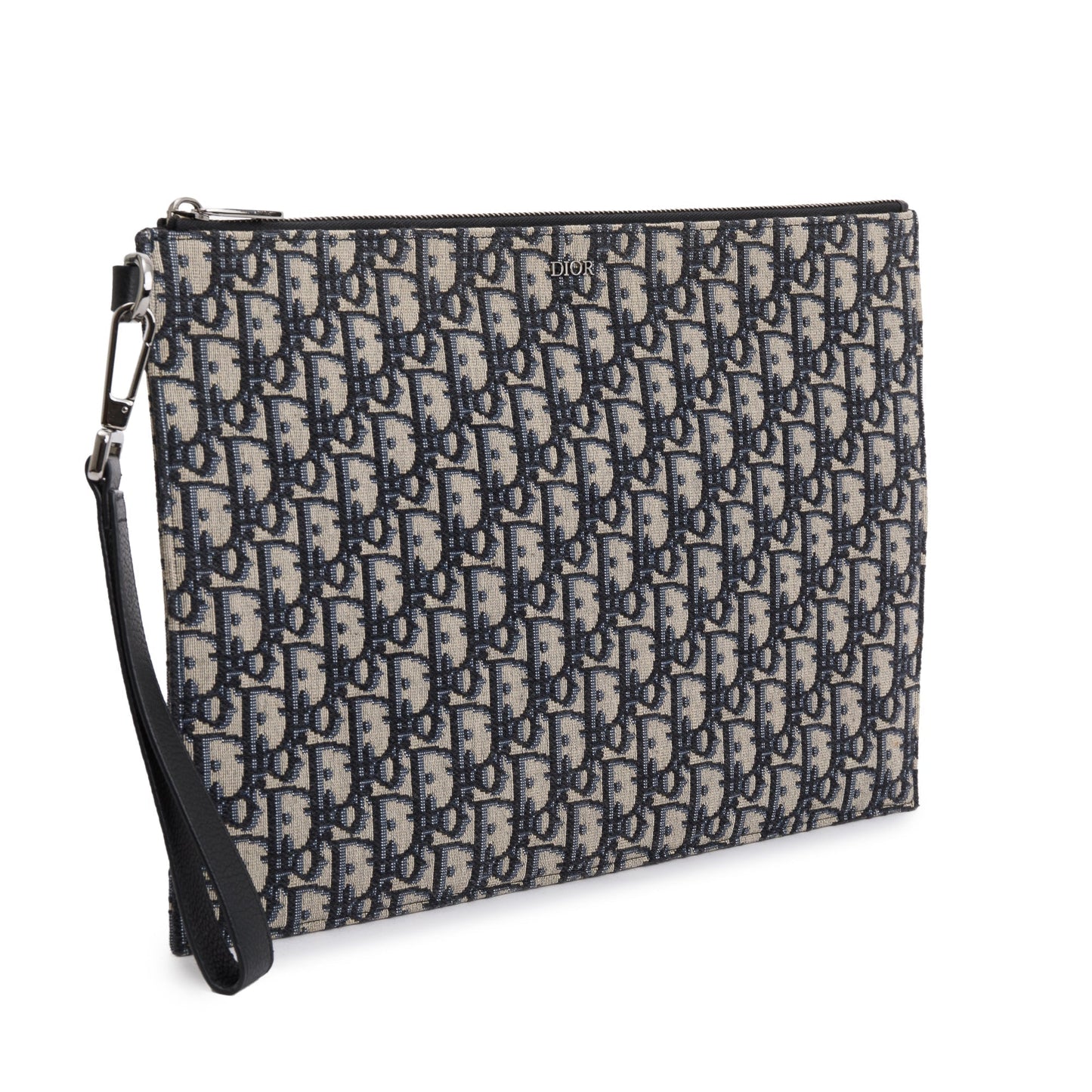Christian Dior Homme 2020 Beige & Black Oblique Jacquard A4 Pouch