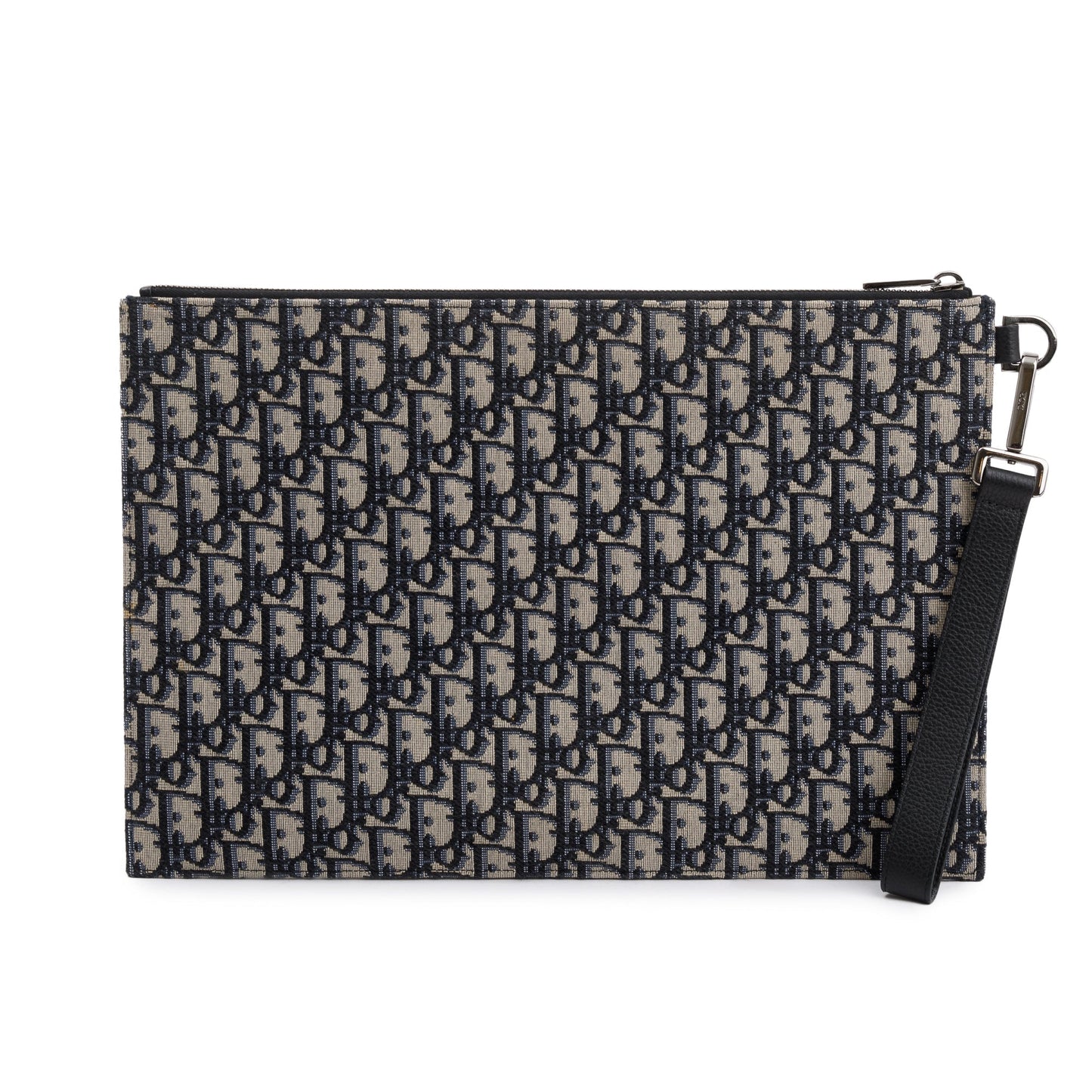 Christian Dior Homme 2020 Beige & Black Oblique Jacquard A4 Pouch