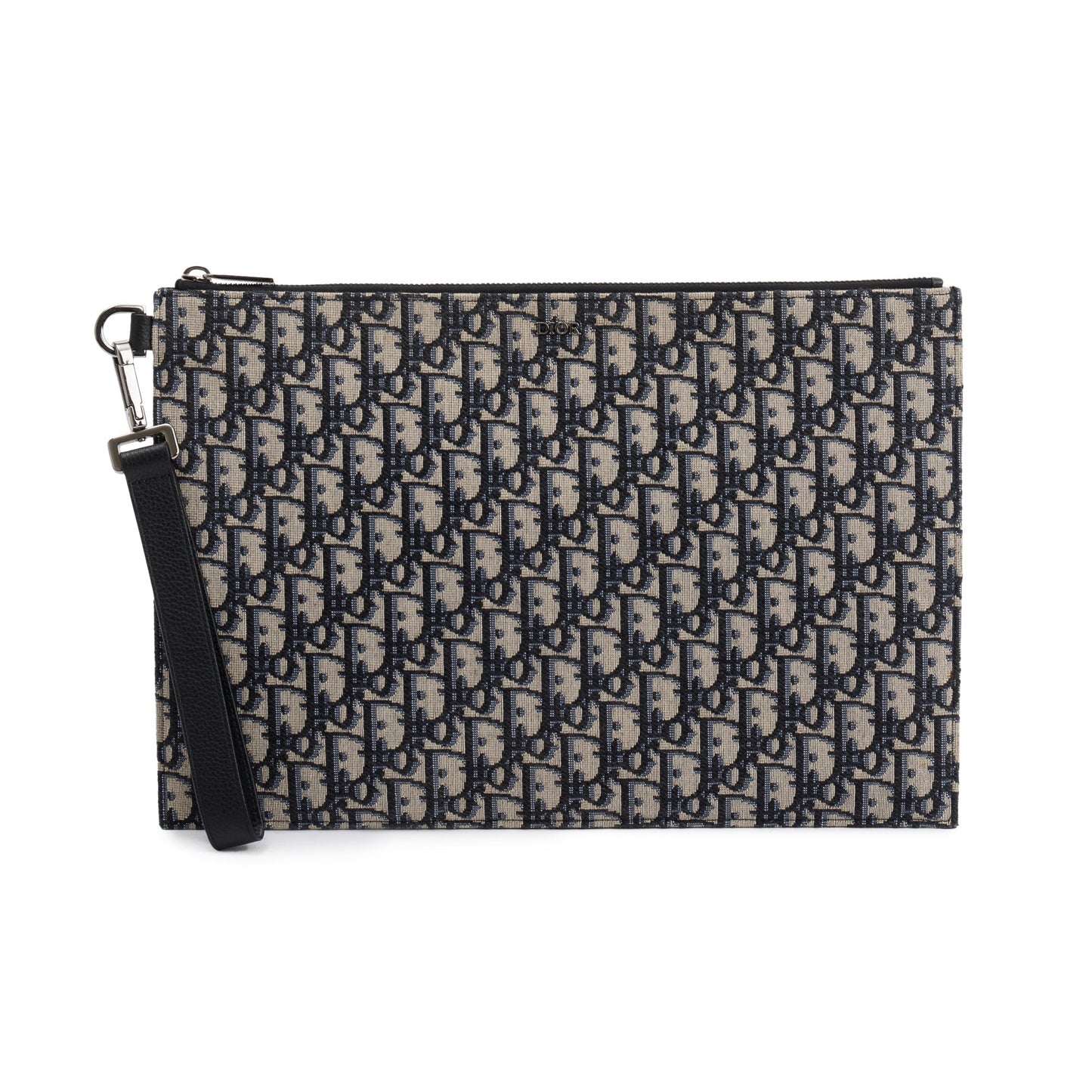 Christian Dior Homme 2020 Beige & Black Oblique Jacquard A4 Pouch