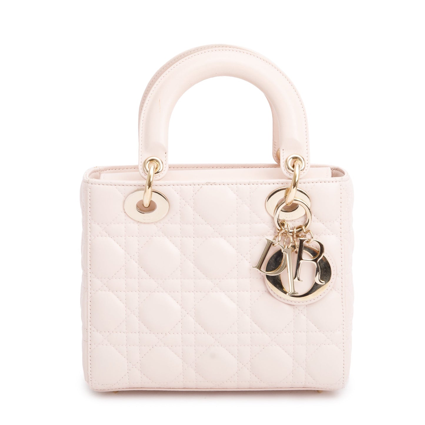 Christian Dior Pink Cannage Lambskin Leather Small Lady Dior My AbCDior Bag