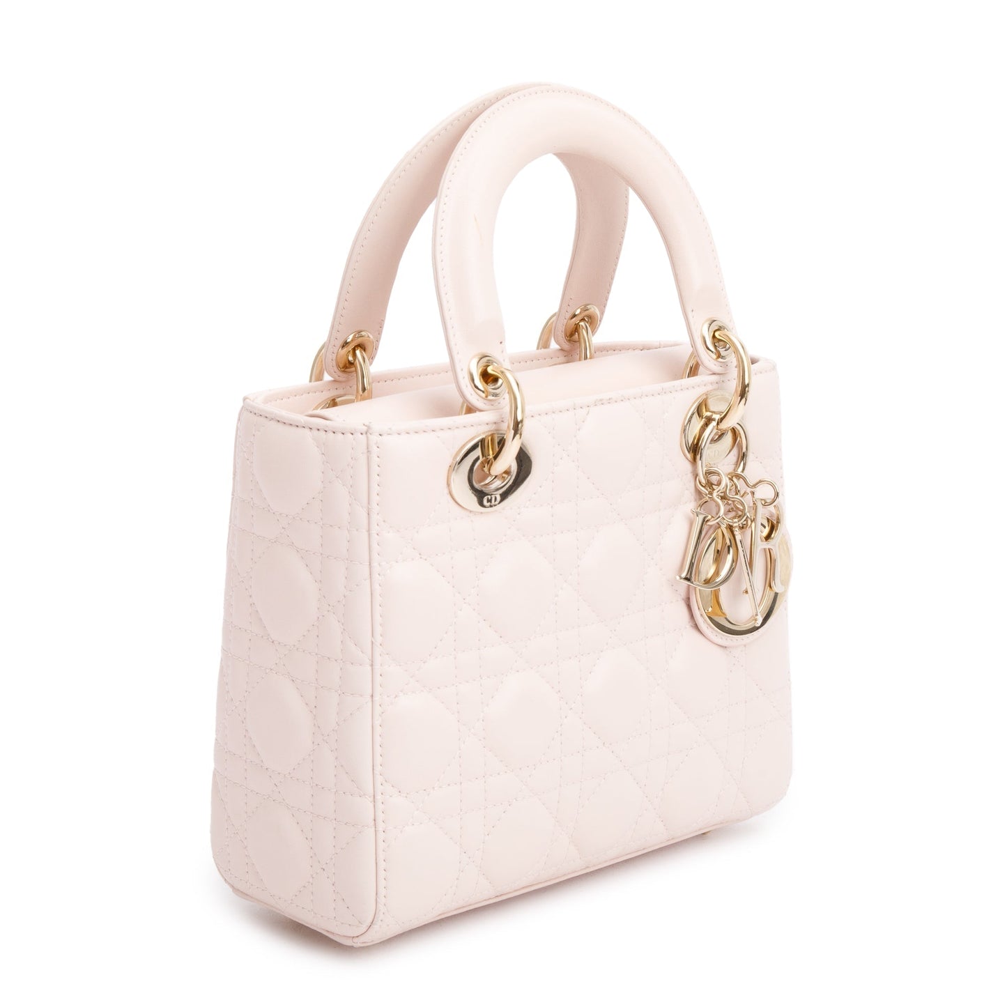 Christian Dior Pink Cannage Lambskin Leather Small Lady Dior My AbCDior Bag