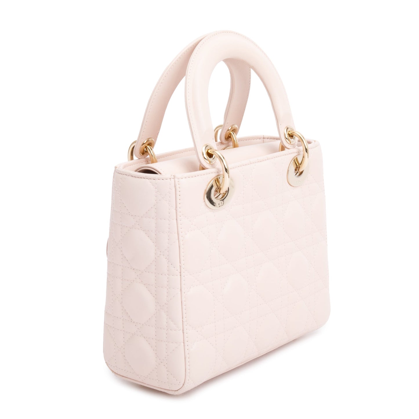 Christian Dior Pink Cannage Lambskin Leather Small Lady Dior My AbCDior Bag