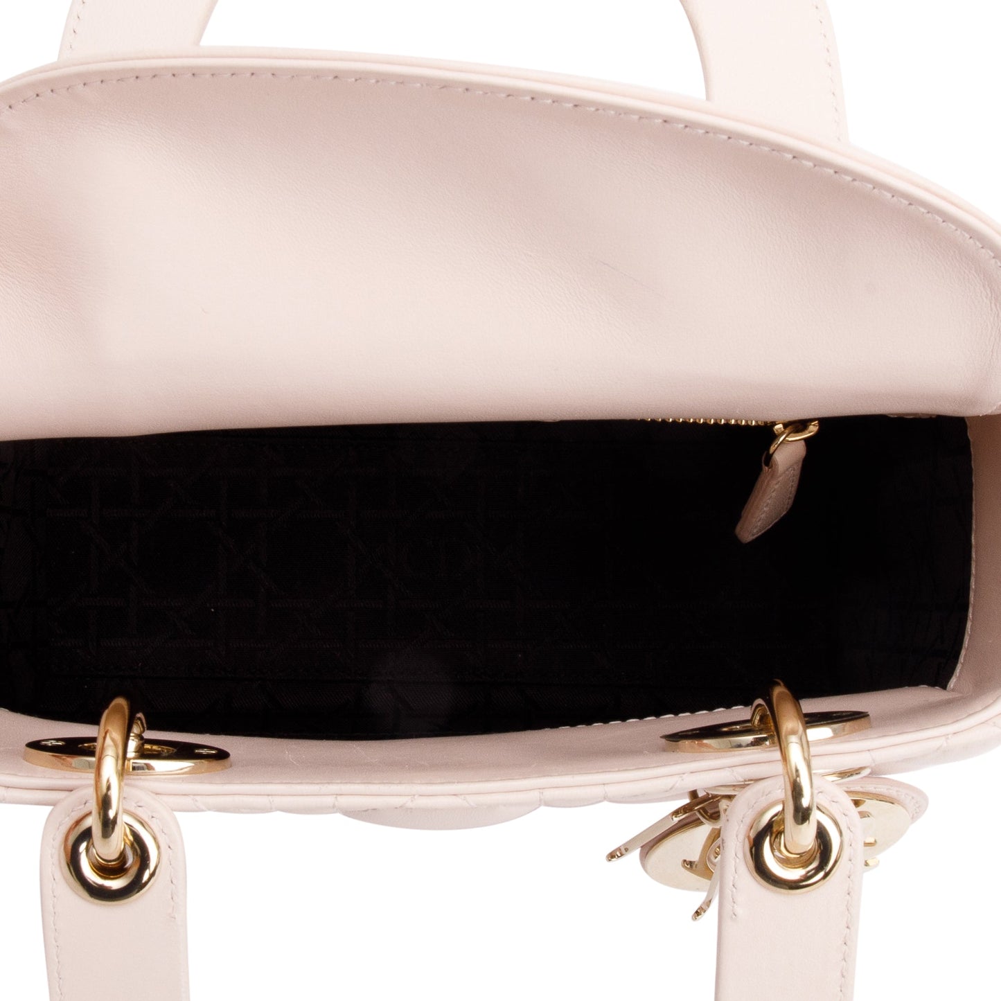 Christian Dior Pink Cannage Lambskin Leather Small Lady Dior My AbCDior Bag