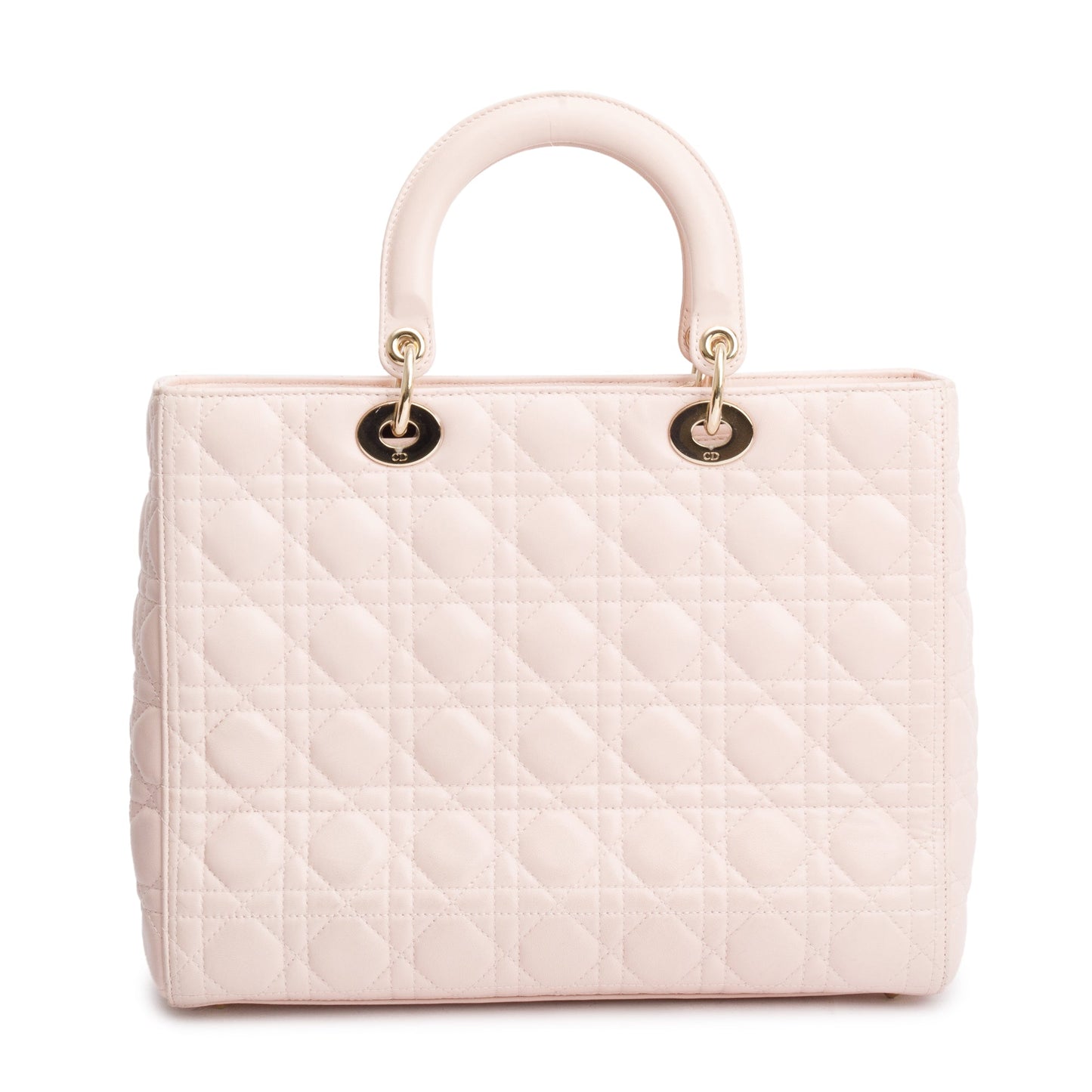 Christian Dior Pink Cannage Leather Large Lady Dior Bag