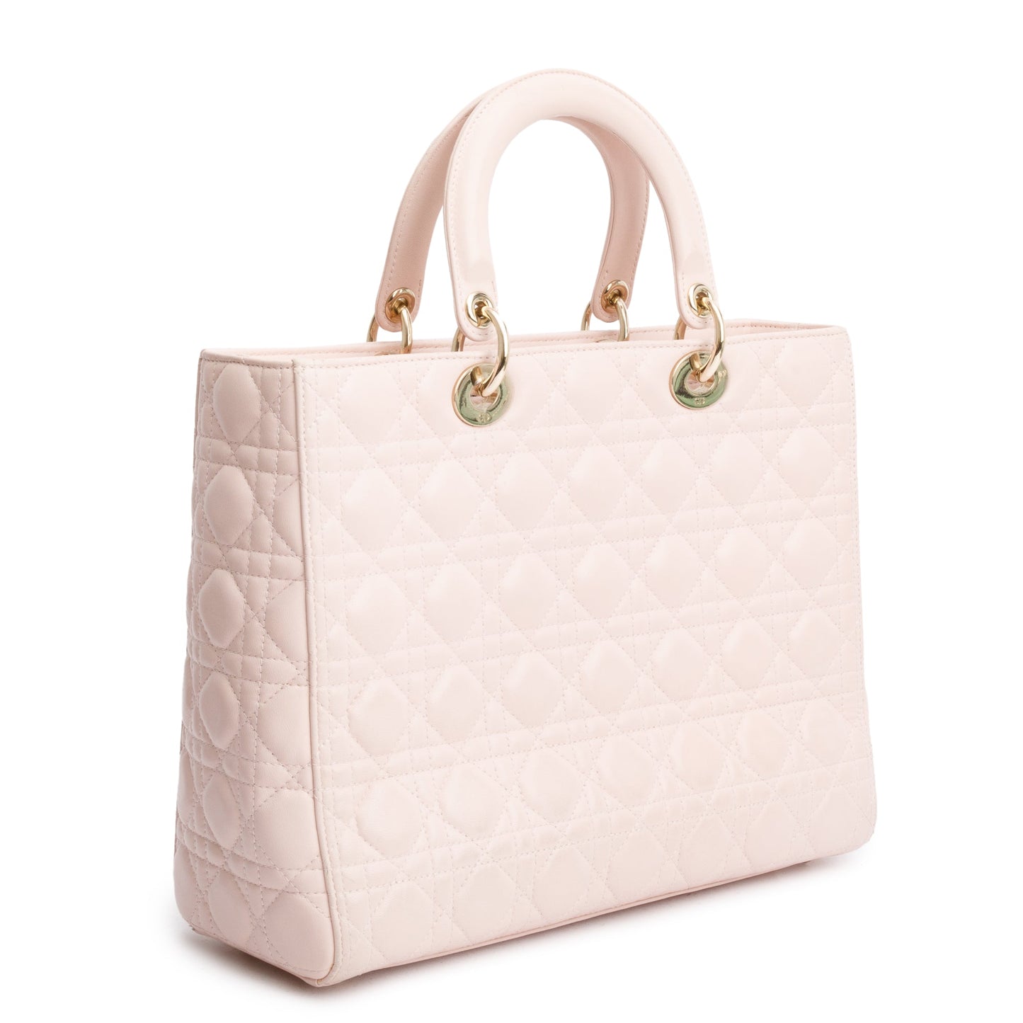 Christian Dior Pink Cannage Leather Large Lady Dior Bag