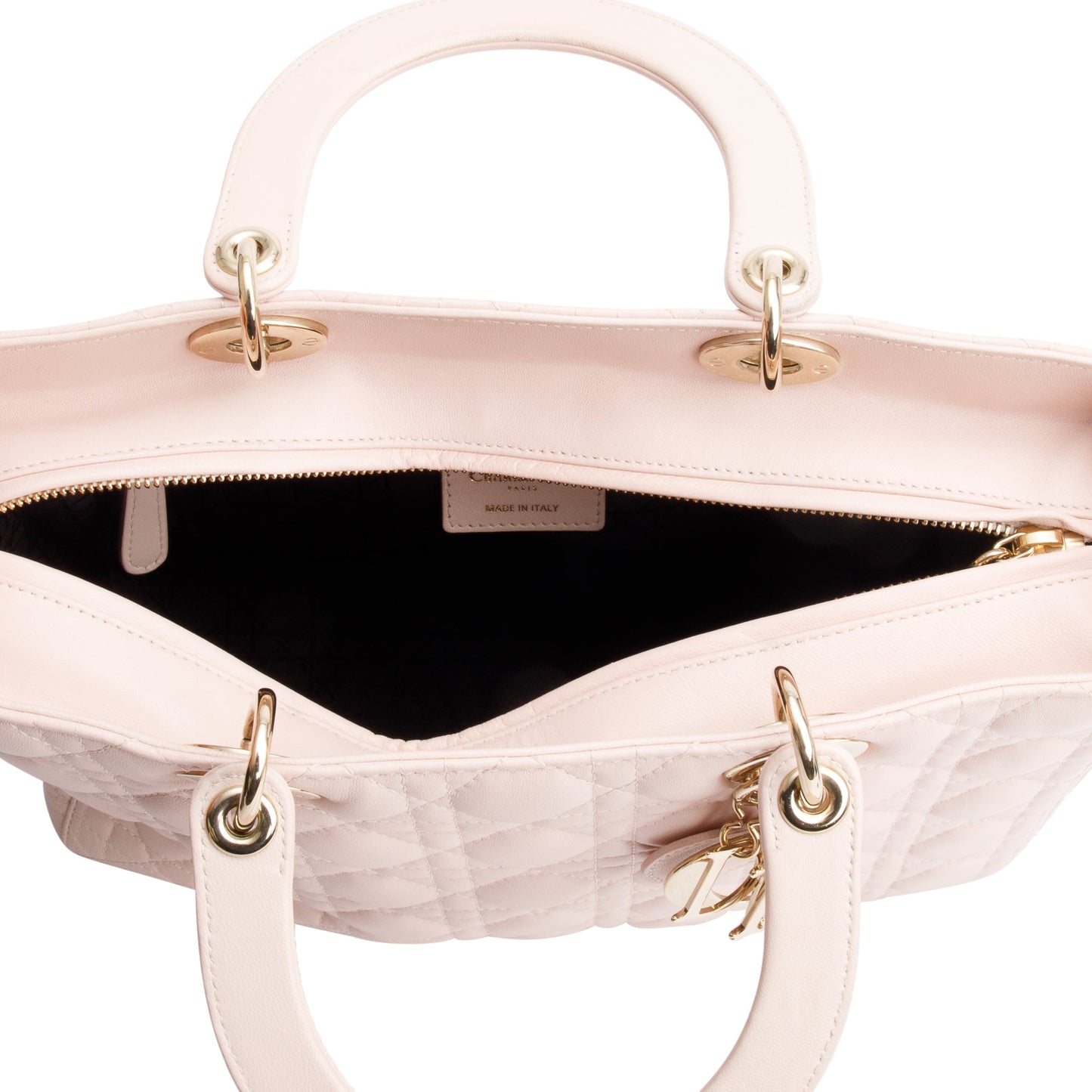 Christian Dior Pink Cannage Leather Large Lady Dior Bag