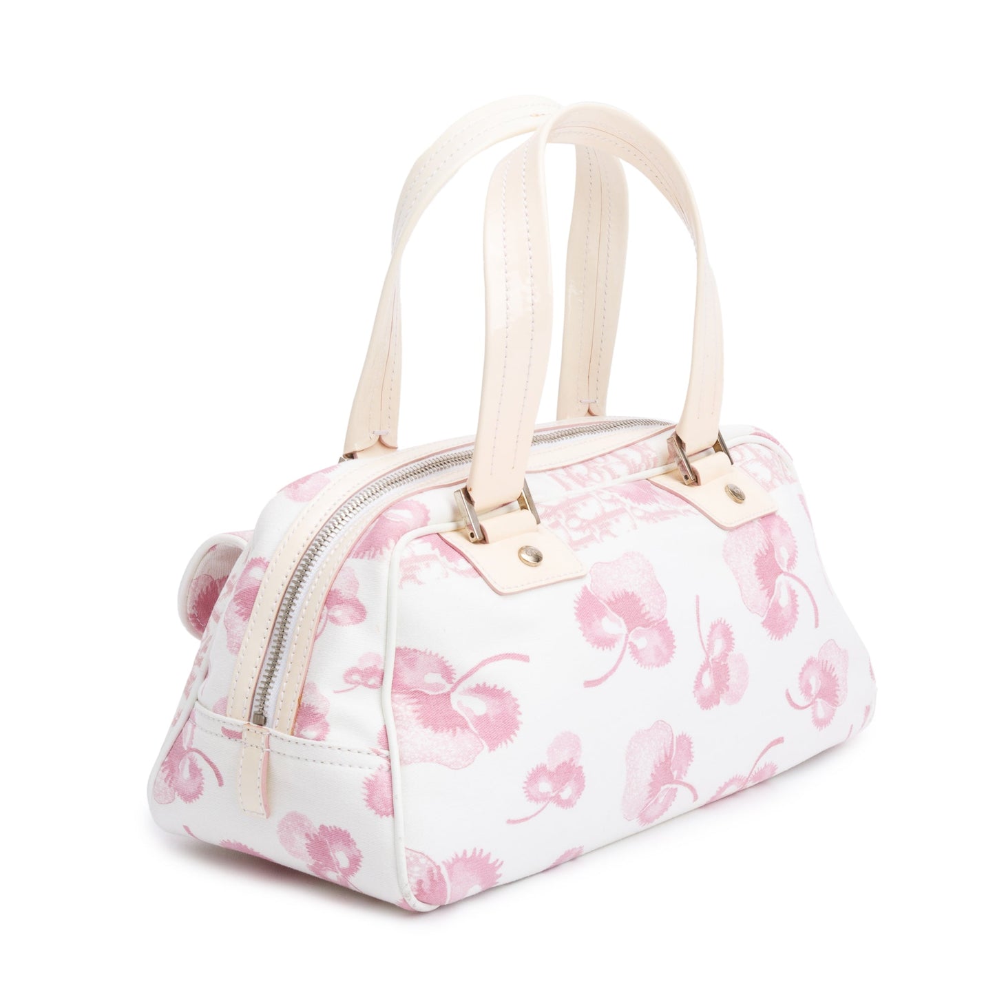 Christian Dior Pink Diorissimo Cherry Blossom Canvas Girly Satchel Bag