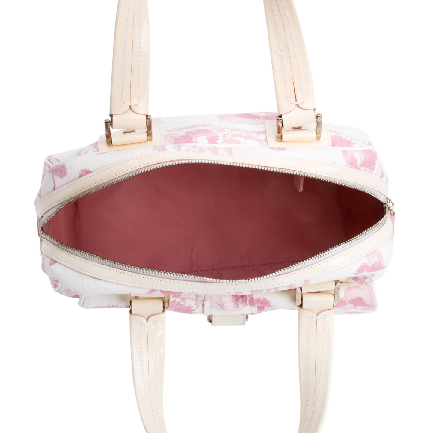 Christian Dior Pink Diorissimo Cherry Blossom Canvas Girly Satchel Bag