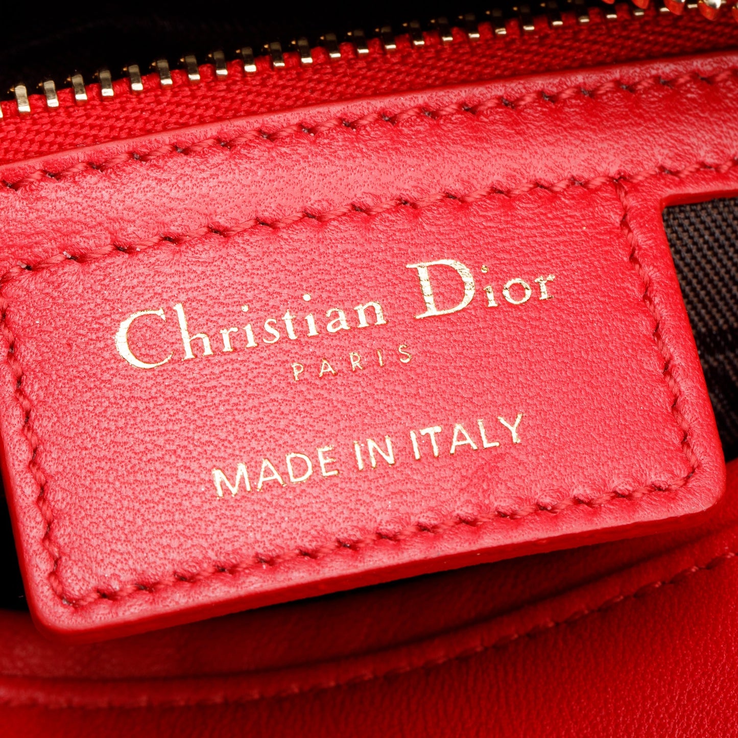 Christian Dior Red Cannage Lambskin Leather Small Lady Dior Bag
