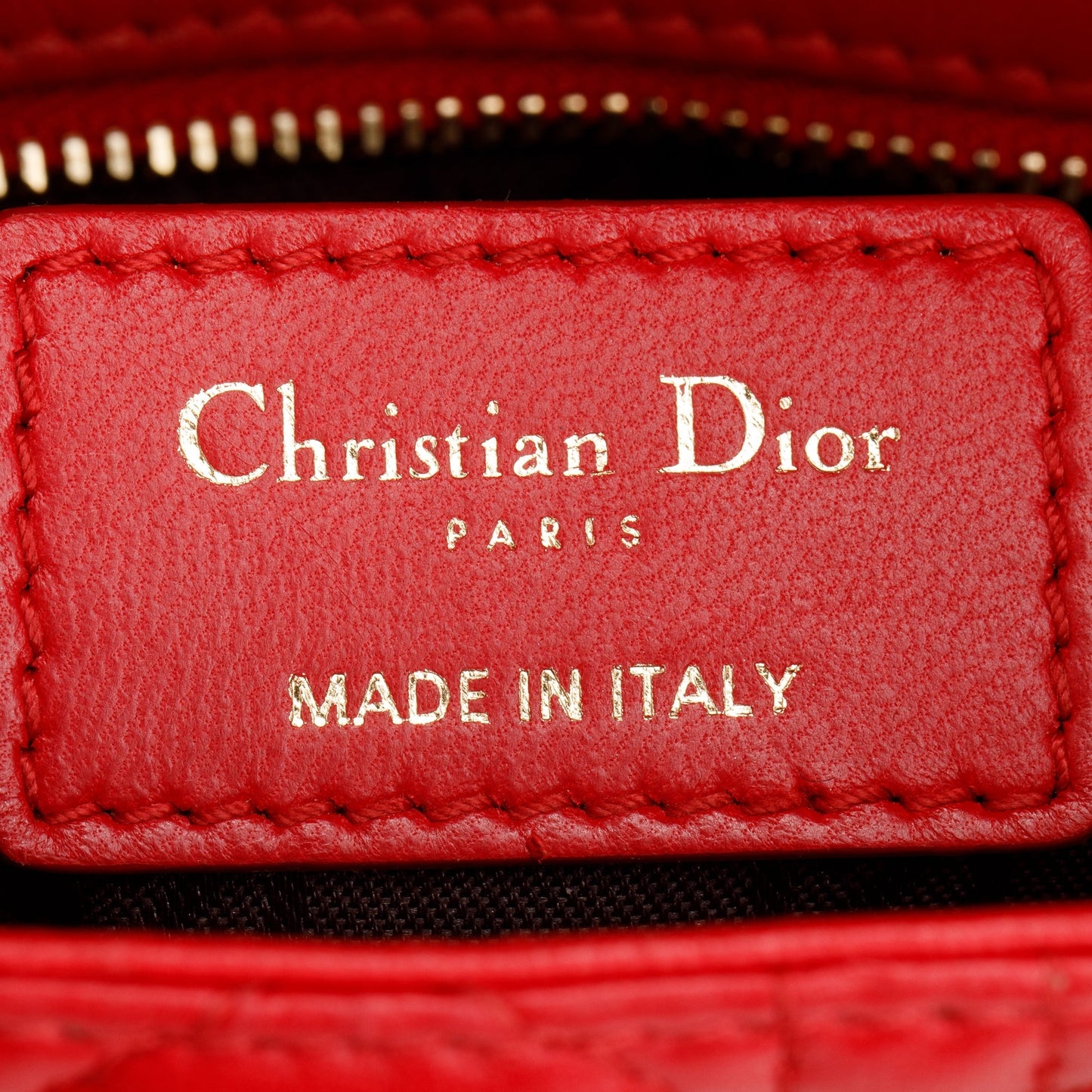Christian Dior Red Cannage Lambskin Leather Small Lady Dior My AbCDior Bag