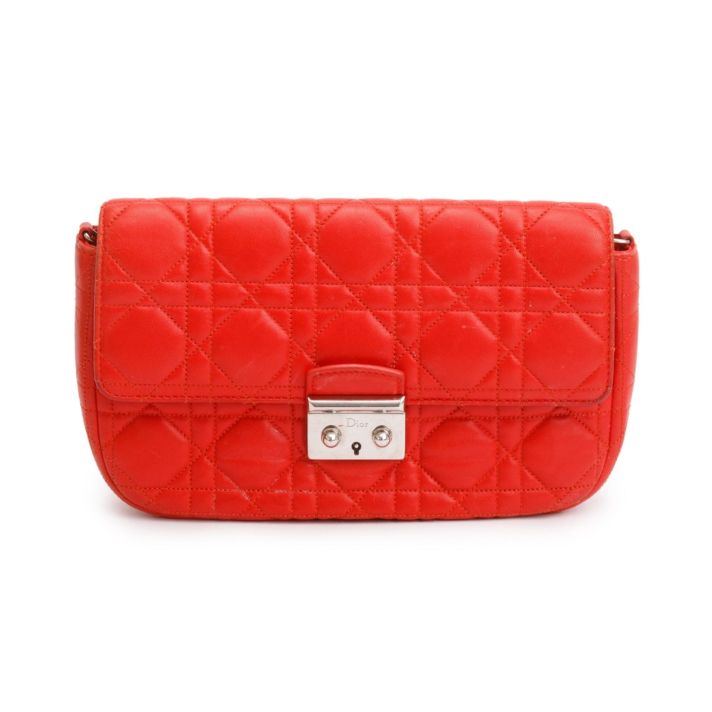 Christian Dior Red Cannage Leather Miss Dior Promenade Chain Bag