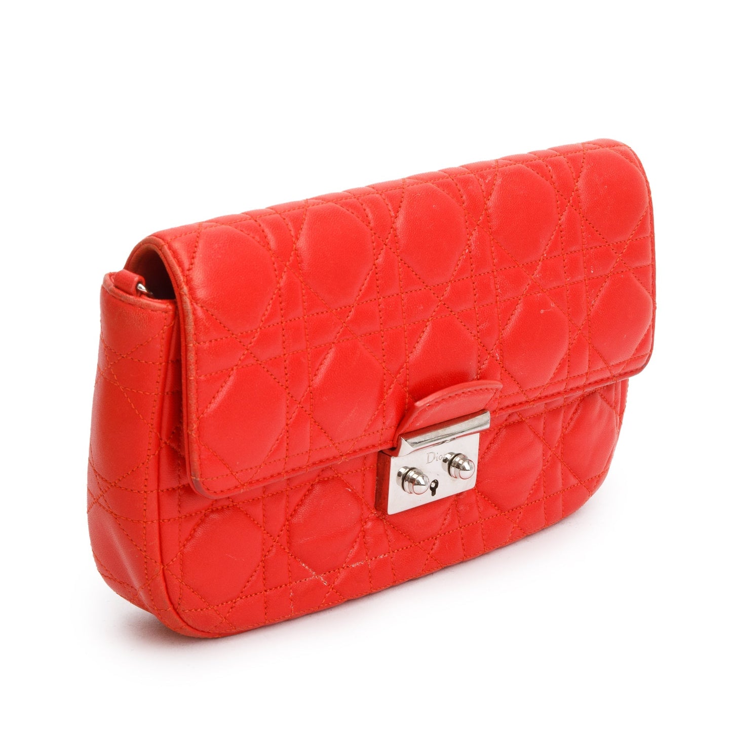 Christian Dior Red Cannage Leather Miss Dior Promenade Chain Bag